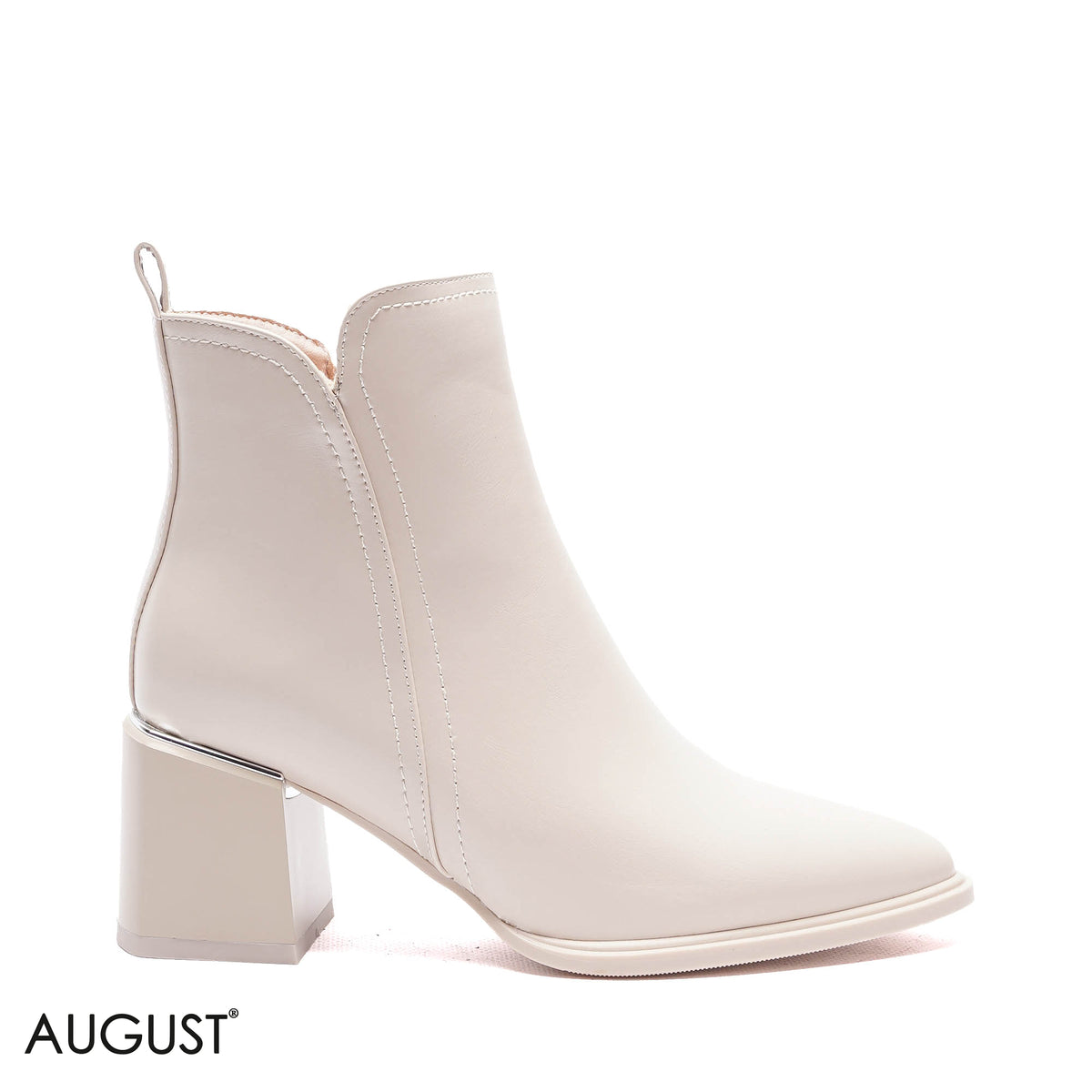 SIDE-ZIP BLOCK HEEL BOOTS