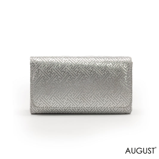 MINI PLATINUM GLITTER WALLET WITH FLAP