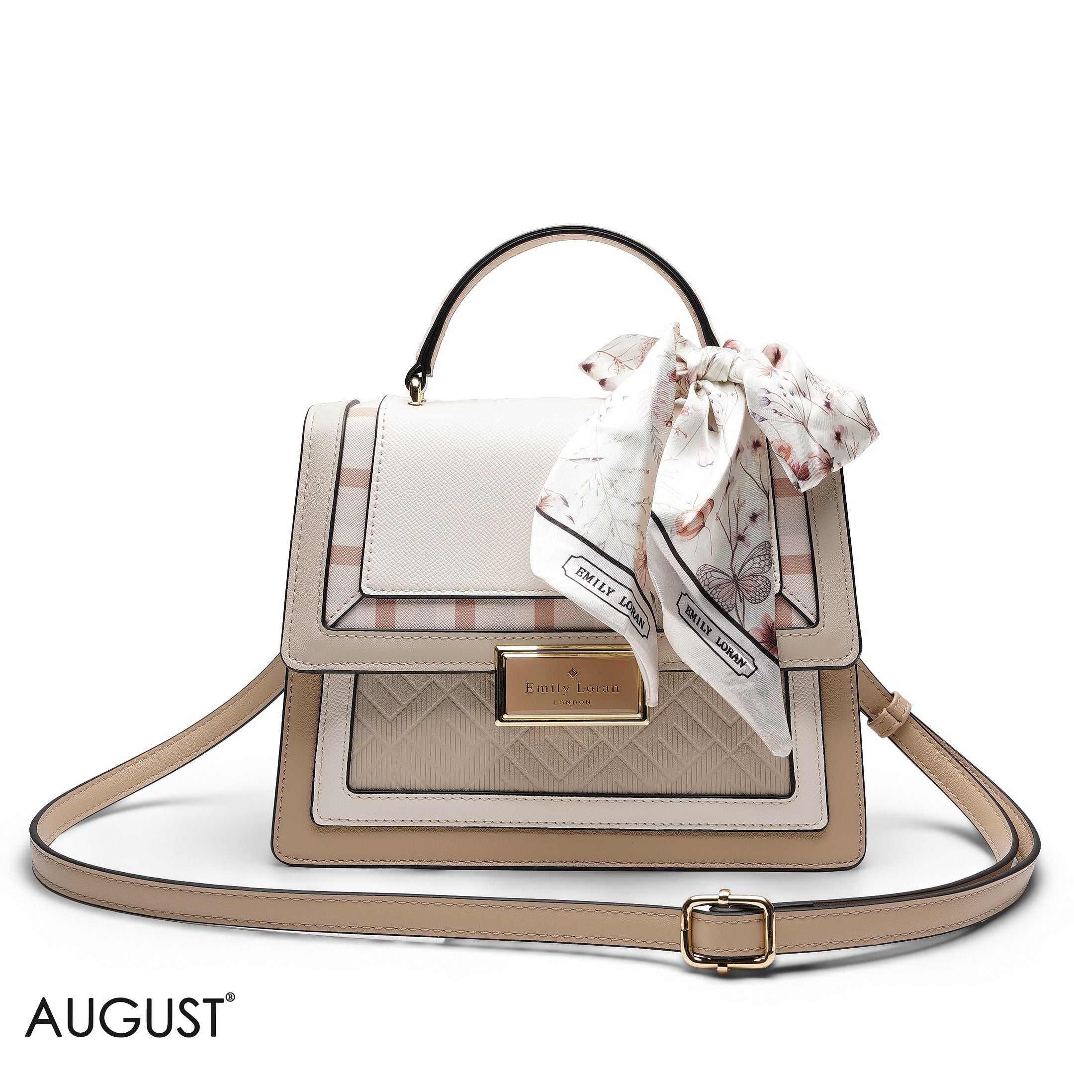 TEXTURED QUILTED SCARF TOP HANDLE BAG