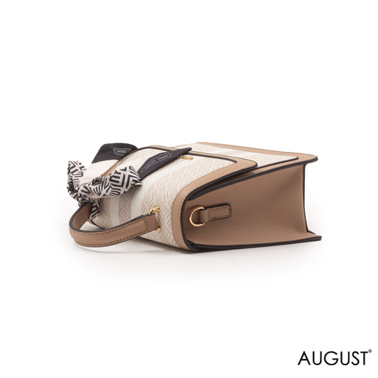 EMILY LORAN LEATHER HANDBAG WITH PATTERN,SCARF -MED