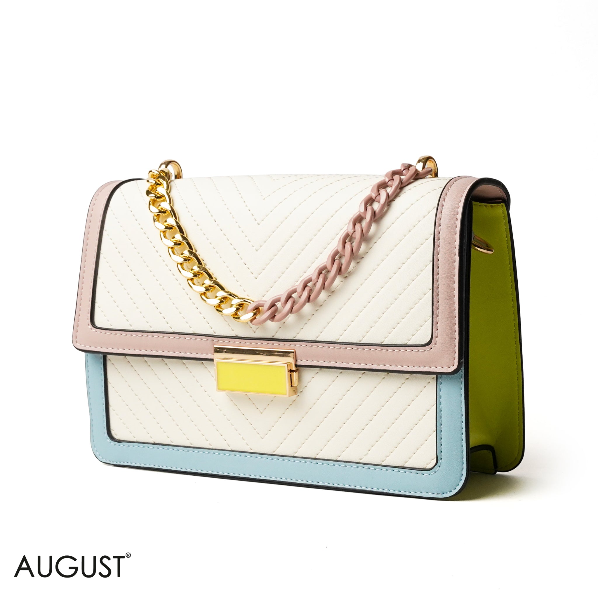 BEIGE CROSS BAG WITH SIMPLE BUFF DETAIL - MED