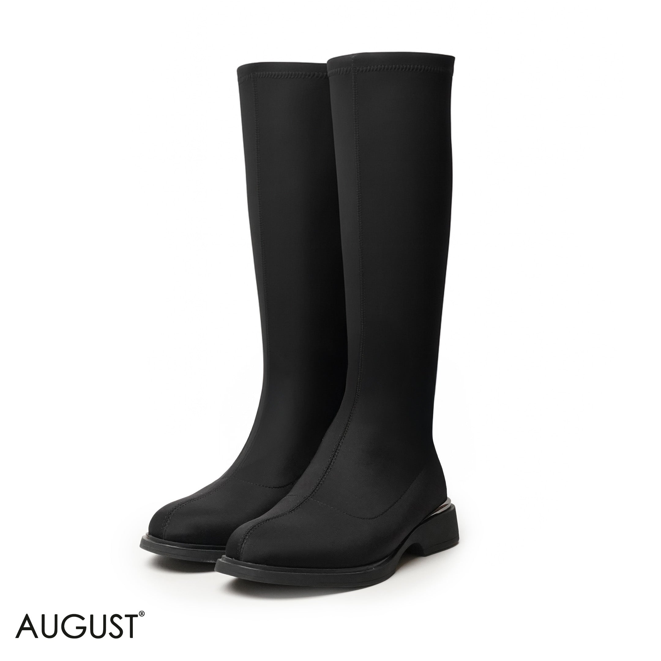 STRETCHY SOCK LONG BOOTS WITH SIDE ZIPPER
