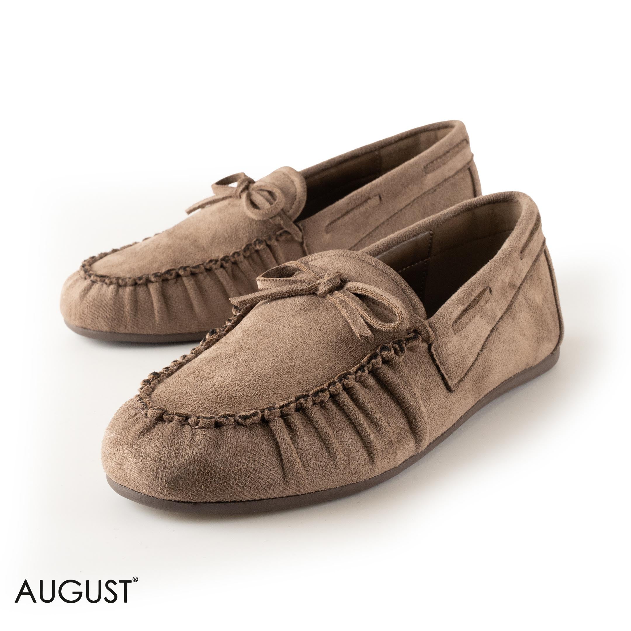 KHAKI SUEDE LEATHER WITH MINI BOW