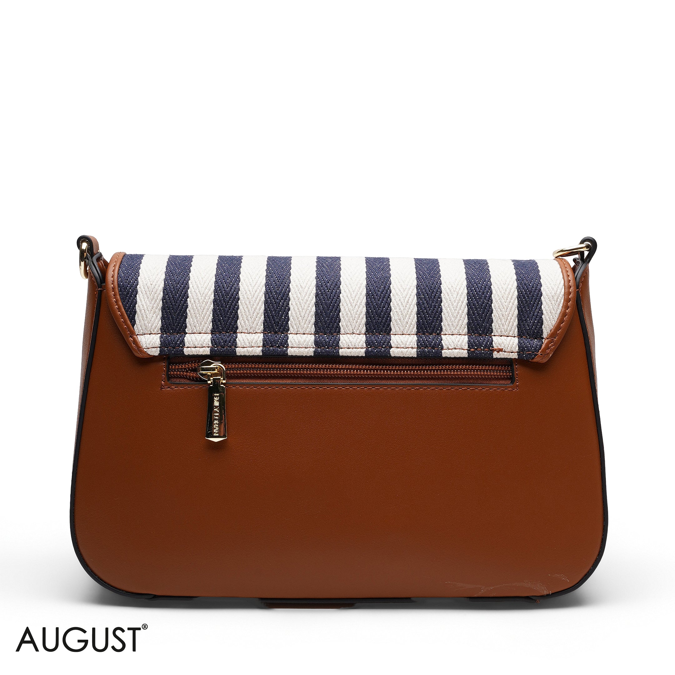 STRIPED FLAP CROSSBODY BAG