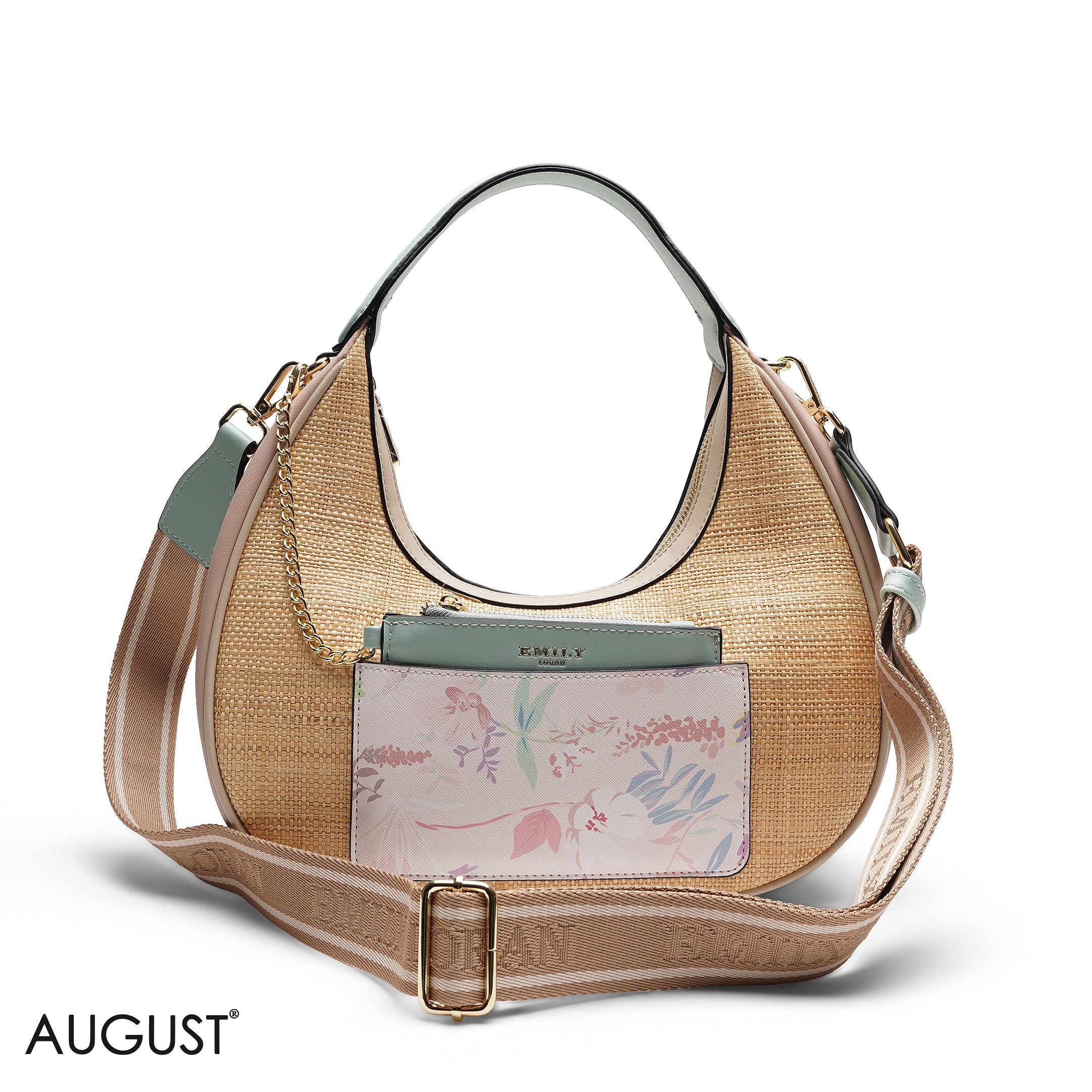 HOBO BAG WITH POUCH AND WEBBING STRAP
