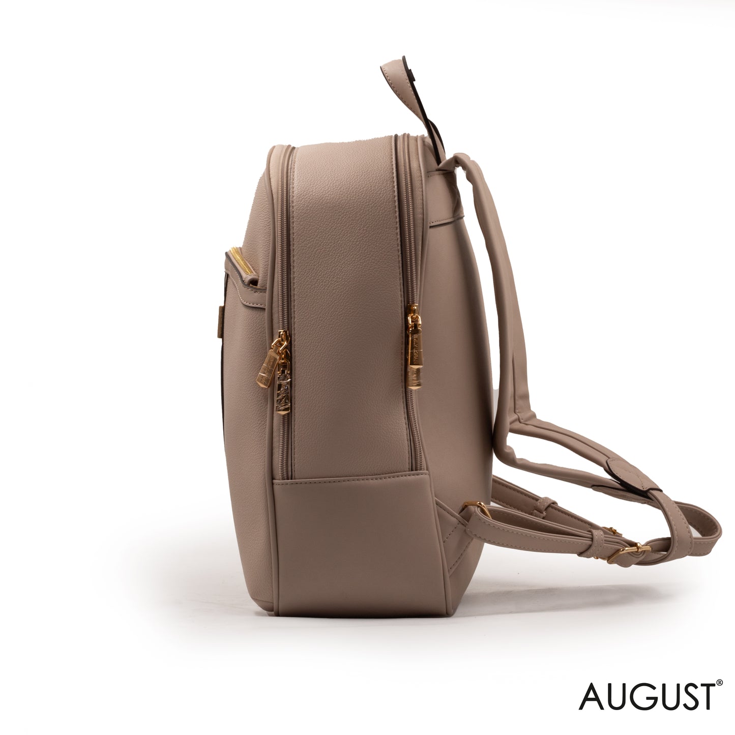 BEIGE LEATHER EMILY LORAN BACK BAG - LARG