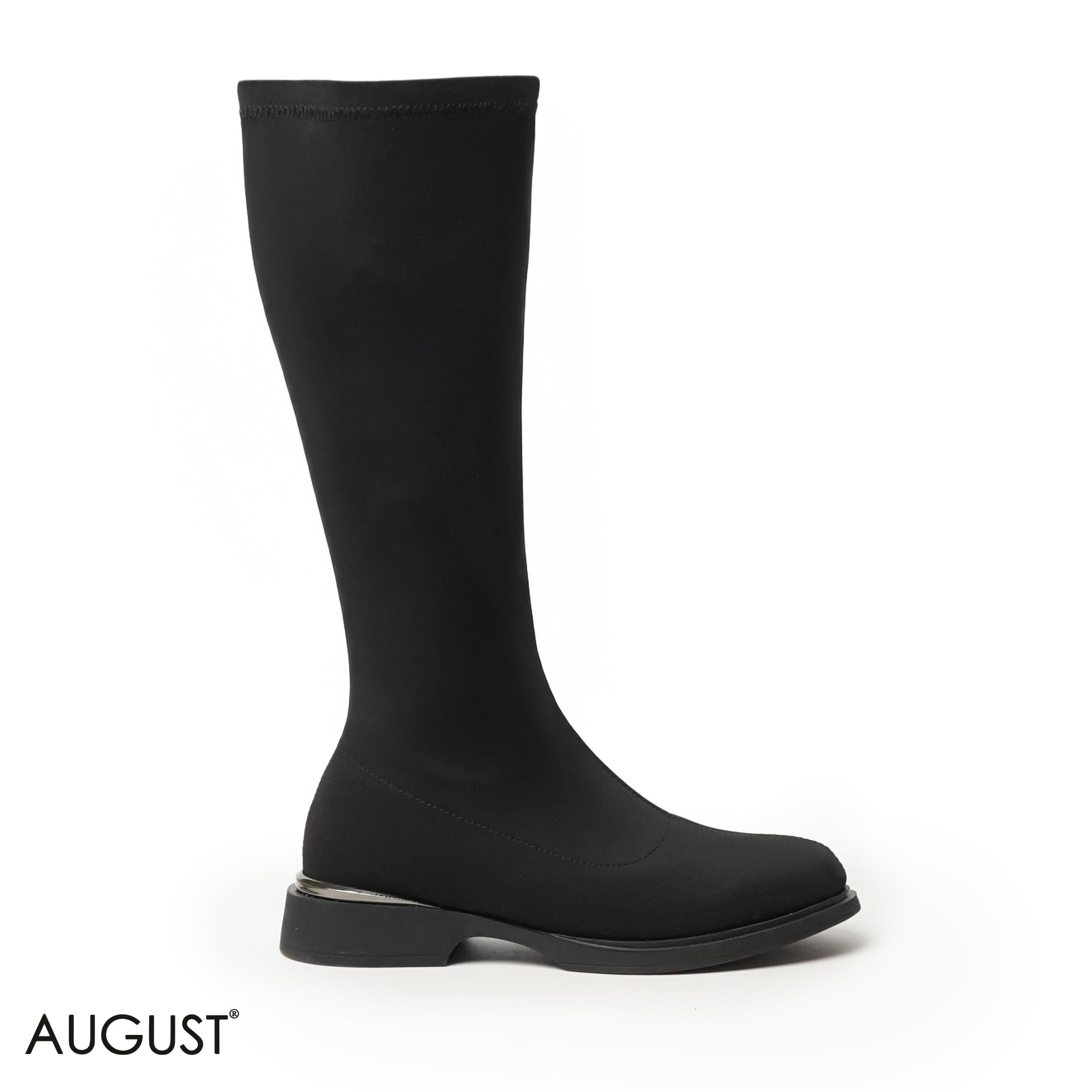 STRETCHY SOCK LONG BOOTS WITH SIDE ZIPPER
