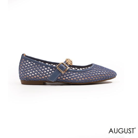 MESH BALLET FLAT WITH SLIDES SEASHELL EMBELLISHMENTS
