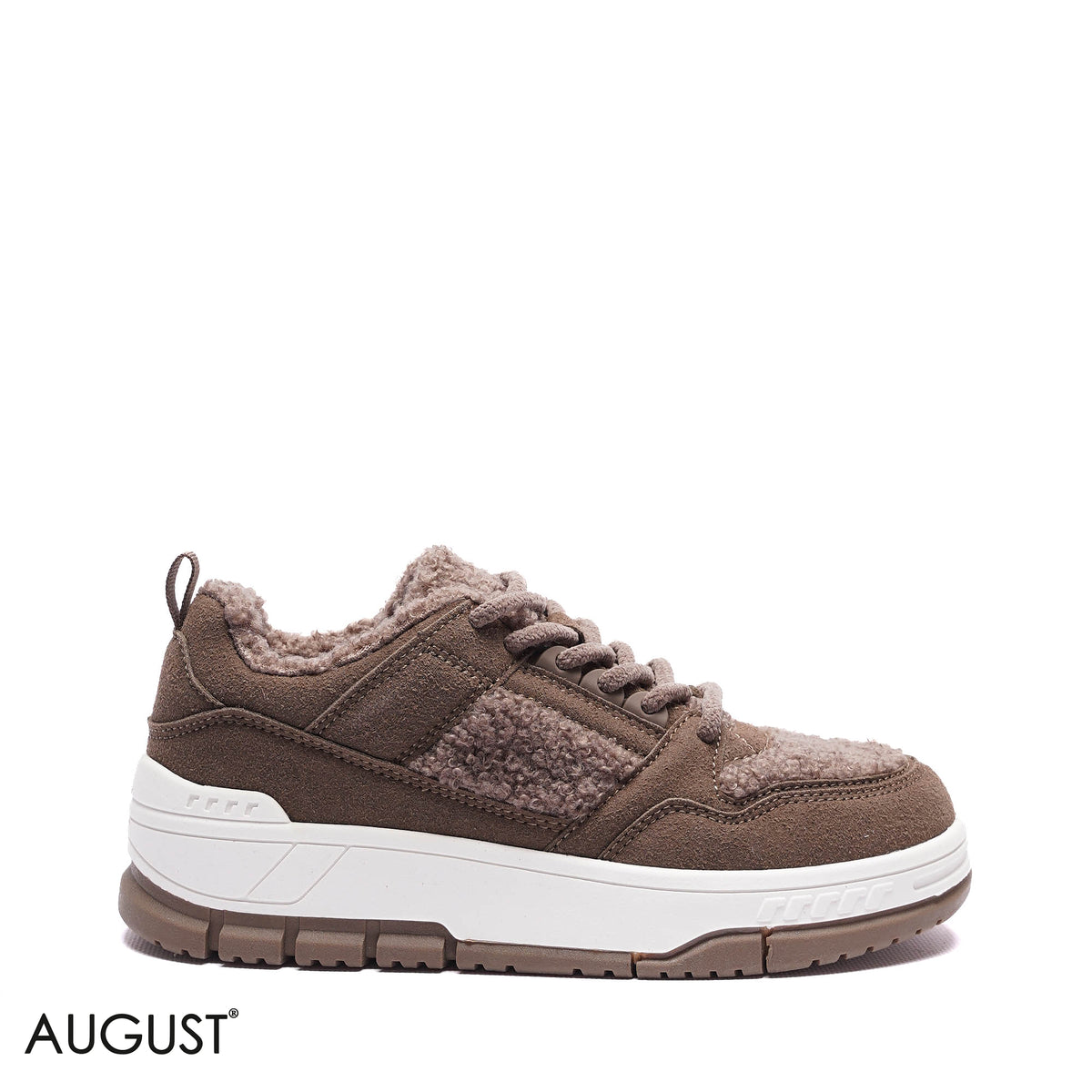 FAUX FUR SUEDE PLATFORM SNEAKERS