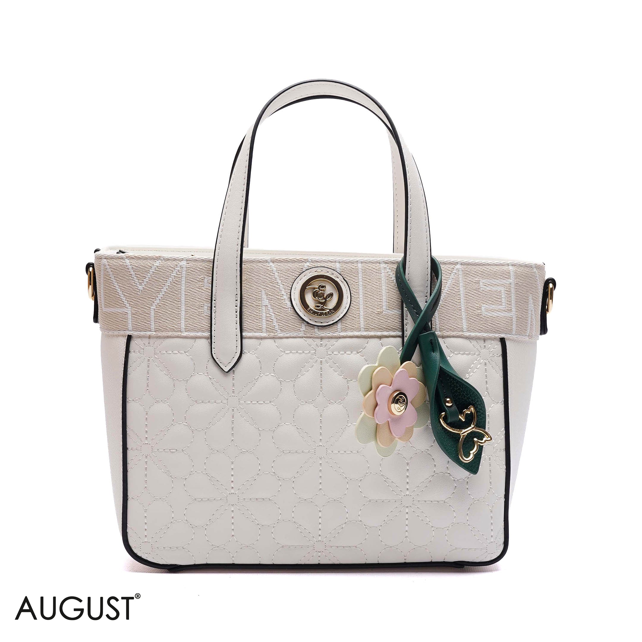 QUILTED FLORAL TOTE BAG