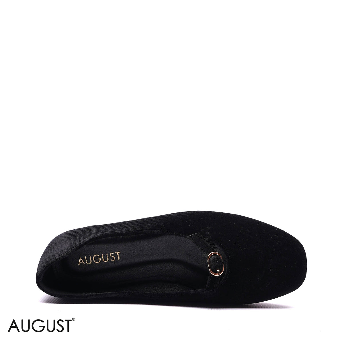 BUCKLED VELVET BALLET FLATS