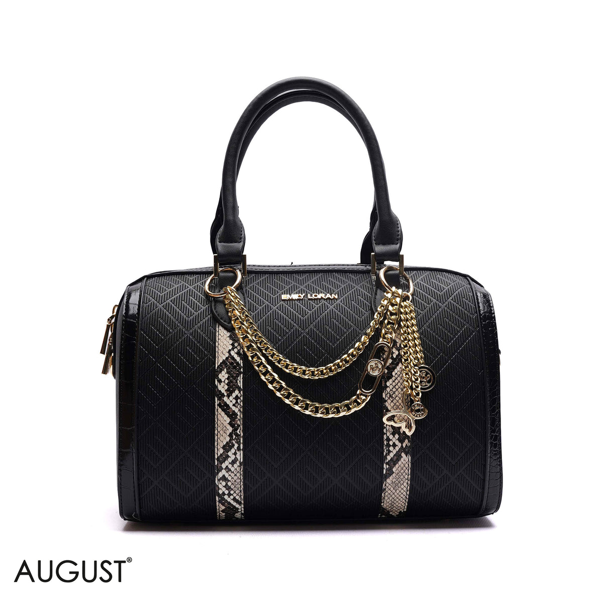 HANDBAG SOFT LEATHER WITH GOLD CHAIN - MEDIUM