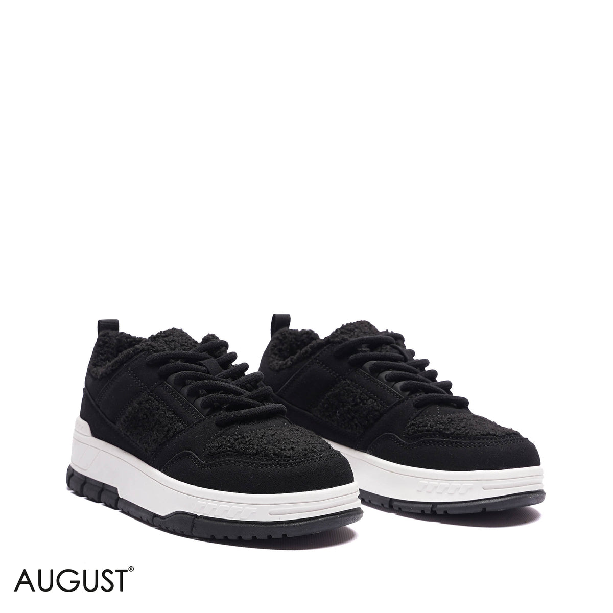 FAUX FUR SUEDE PLATFORM SNEAKERS