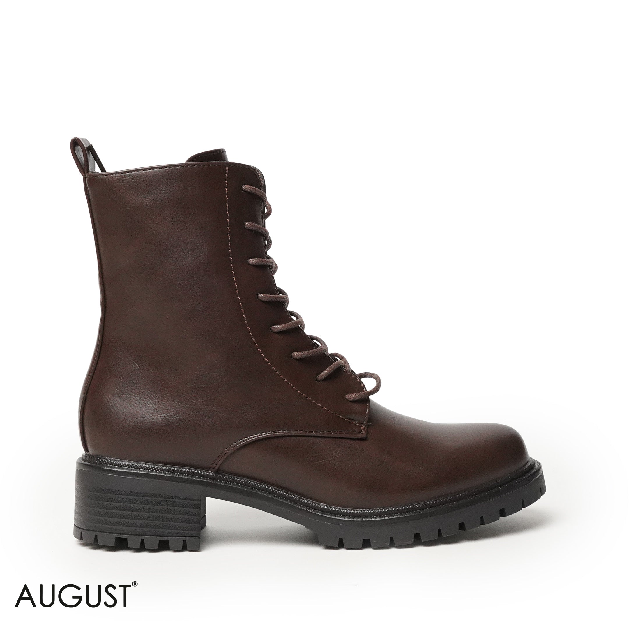 BROWN LEATHER ANKLE BOOTS WITH BOND