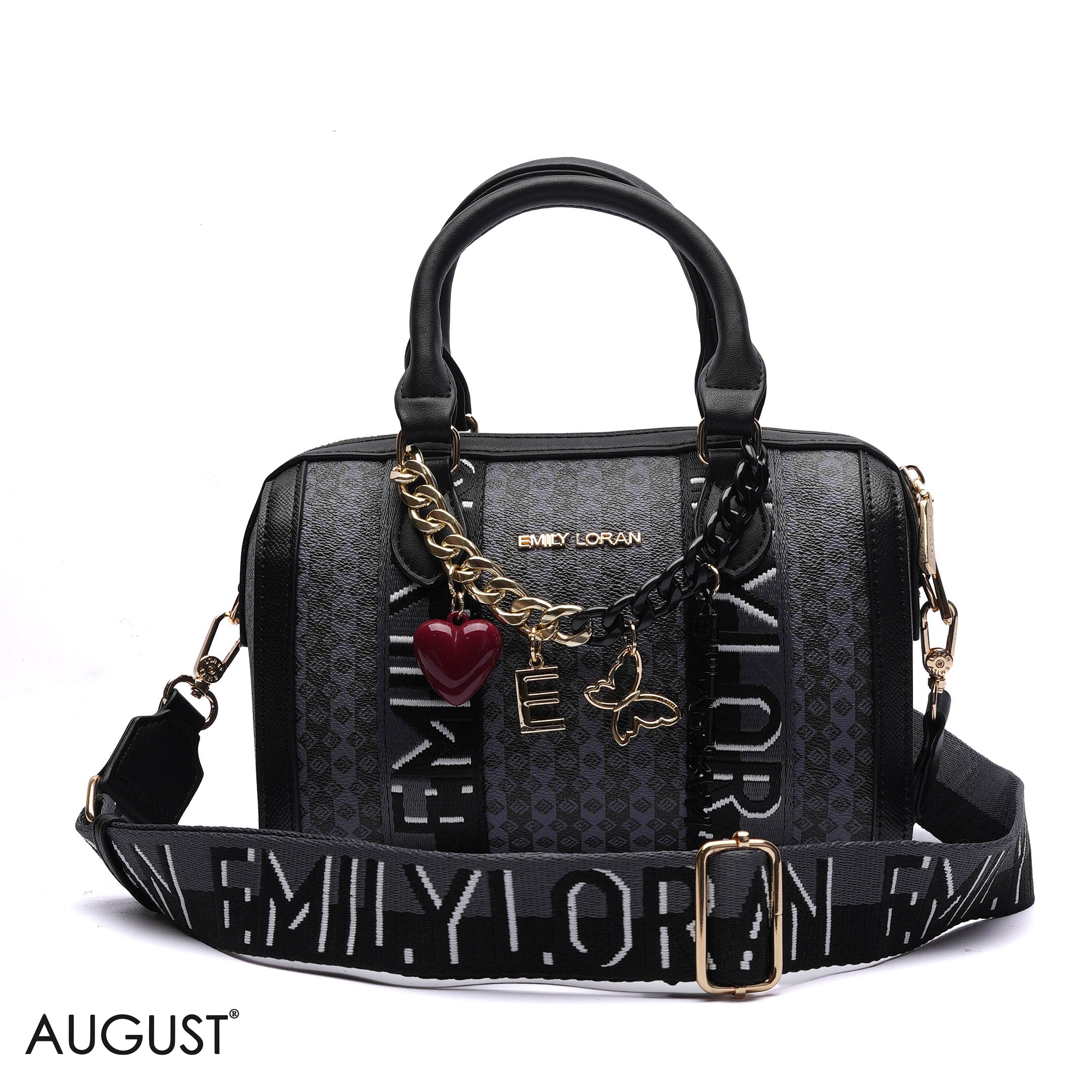 MONOGRAM BARREL BAG WITH CHARM CHAIN - SMALL