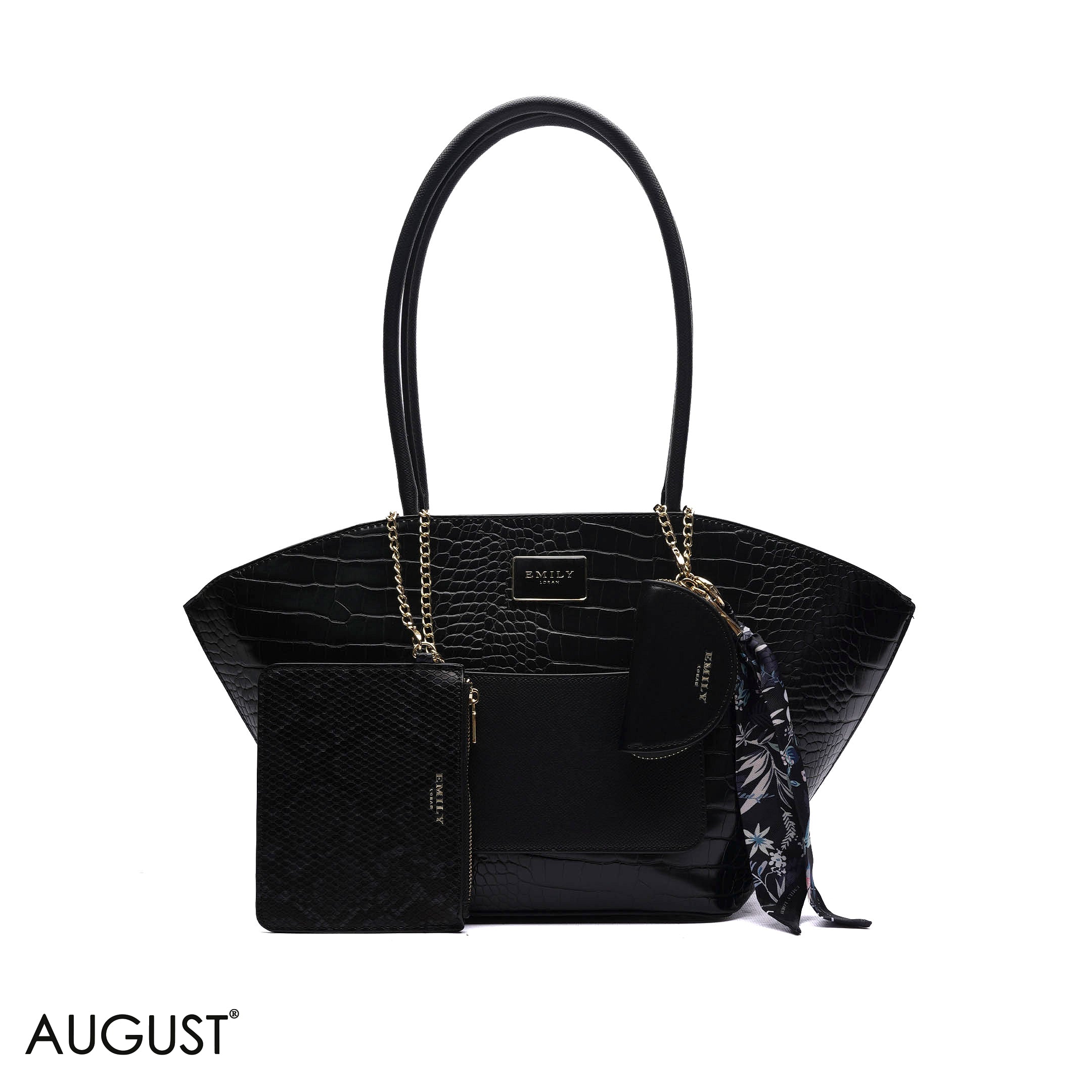 EXPANDABLE SHOULDER BAG WITH POUCH