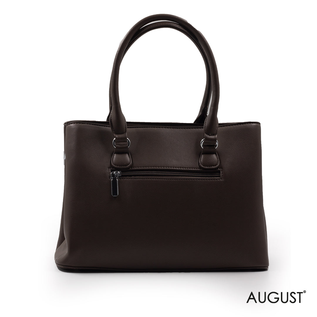 BROWN LEATHER HANDEL BAG