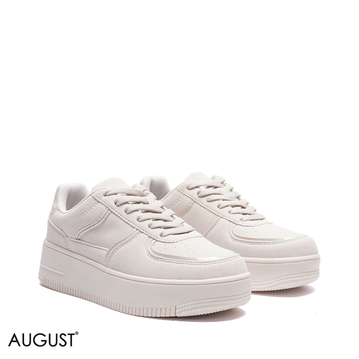 SUEDE METALLIC-TRIM PLATFORM SNEAKERS
