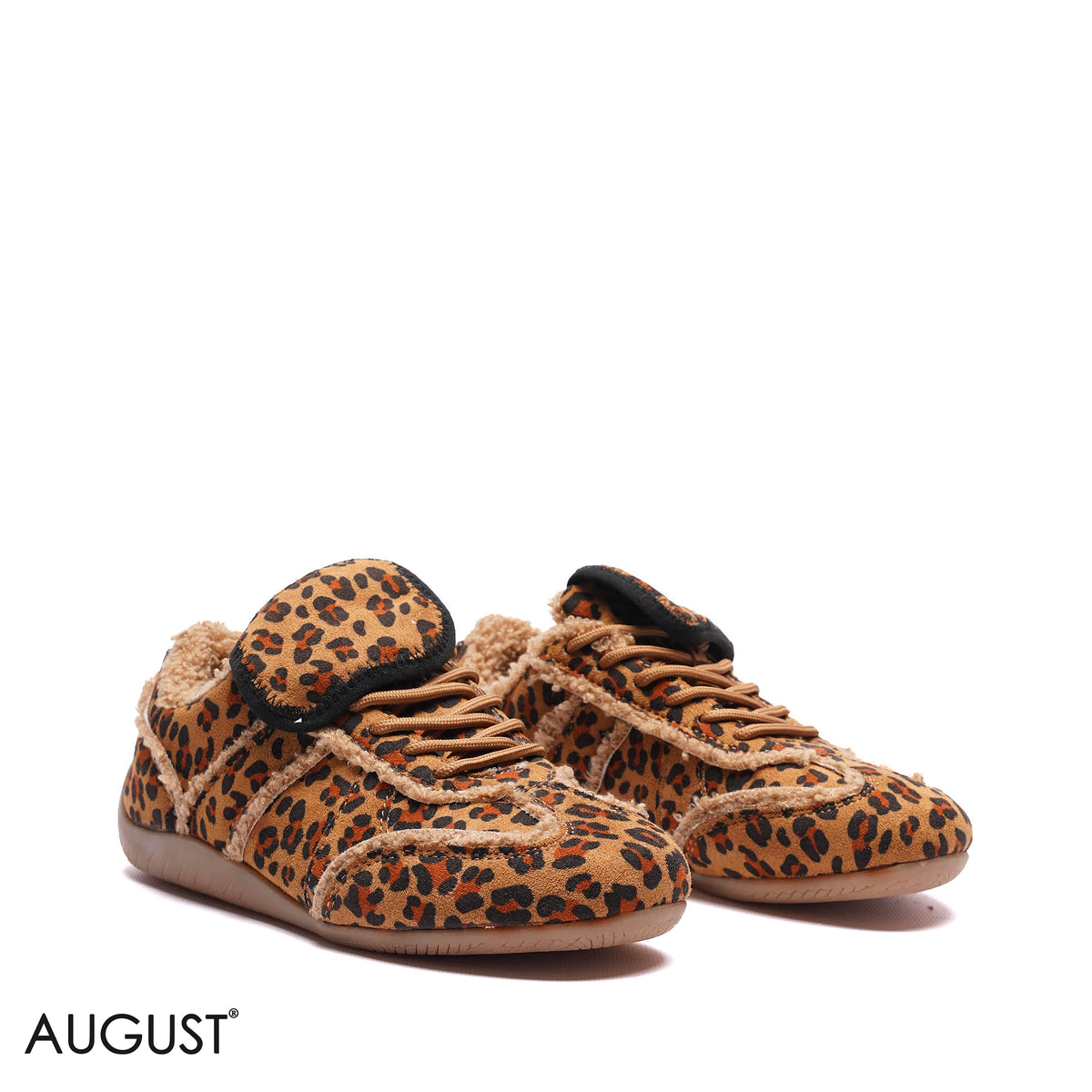 FAUX FUR TRIMMED LEOPARD SNEAKERS