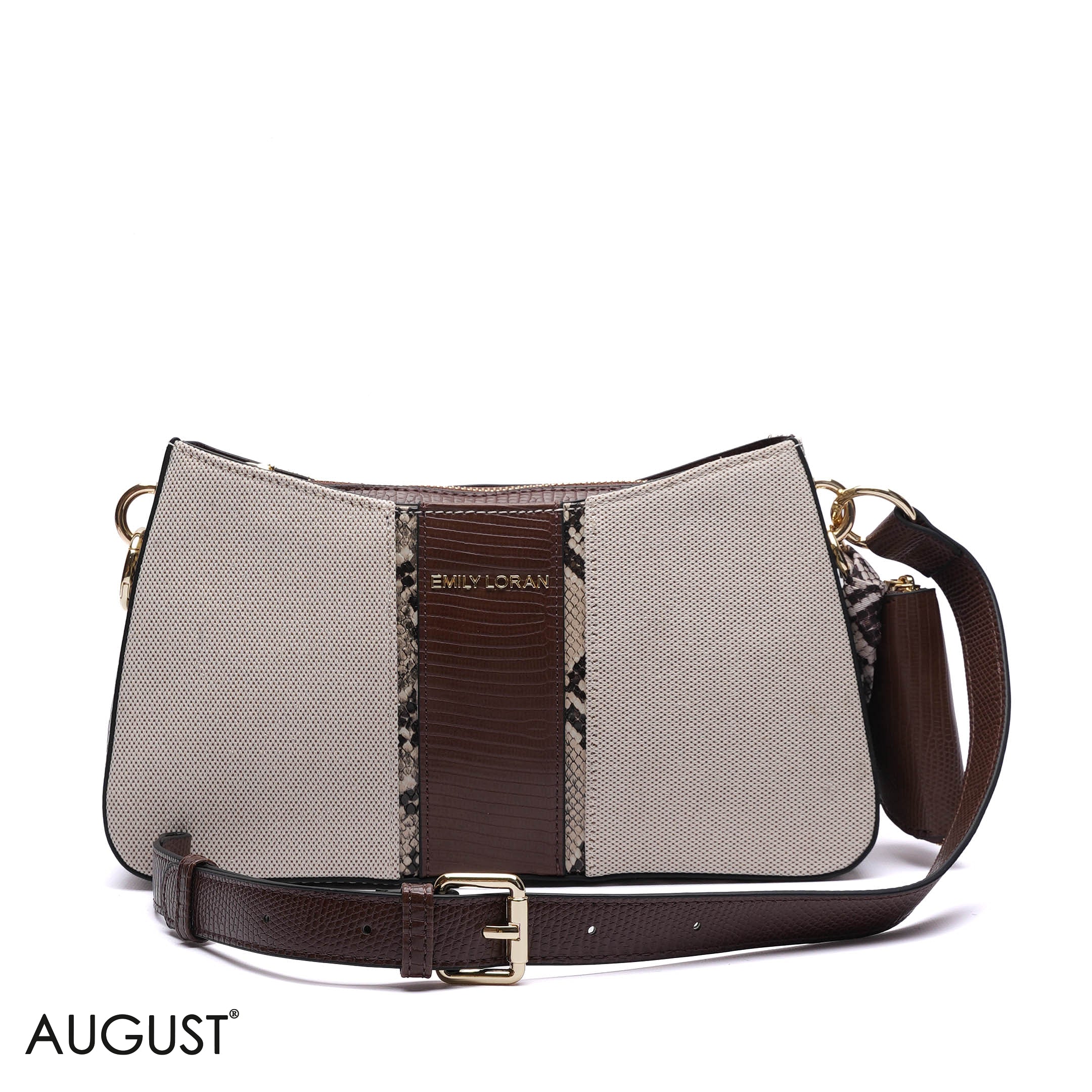 SNAKESKIN PANELLED SHOULDER BAG