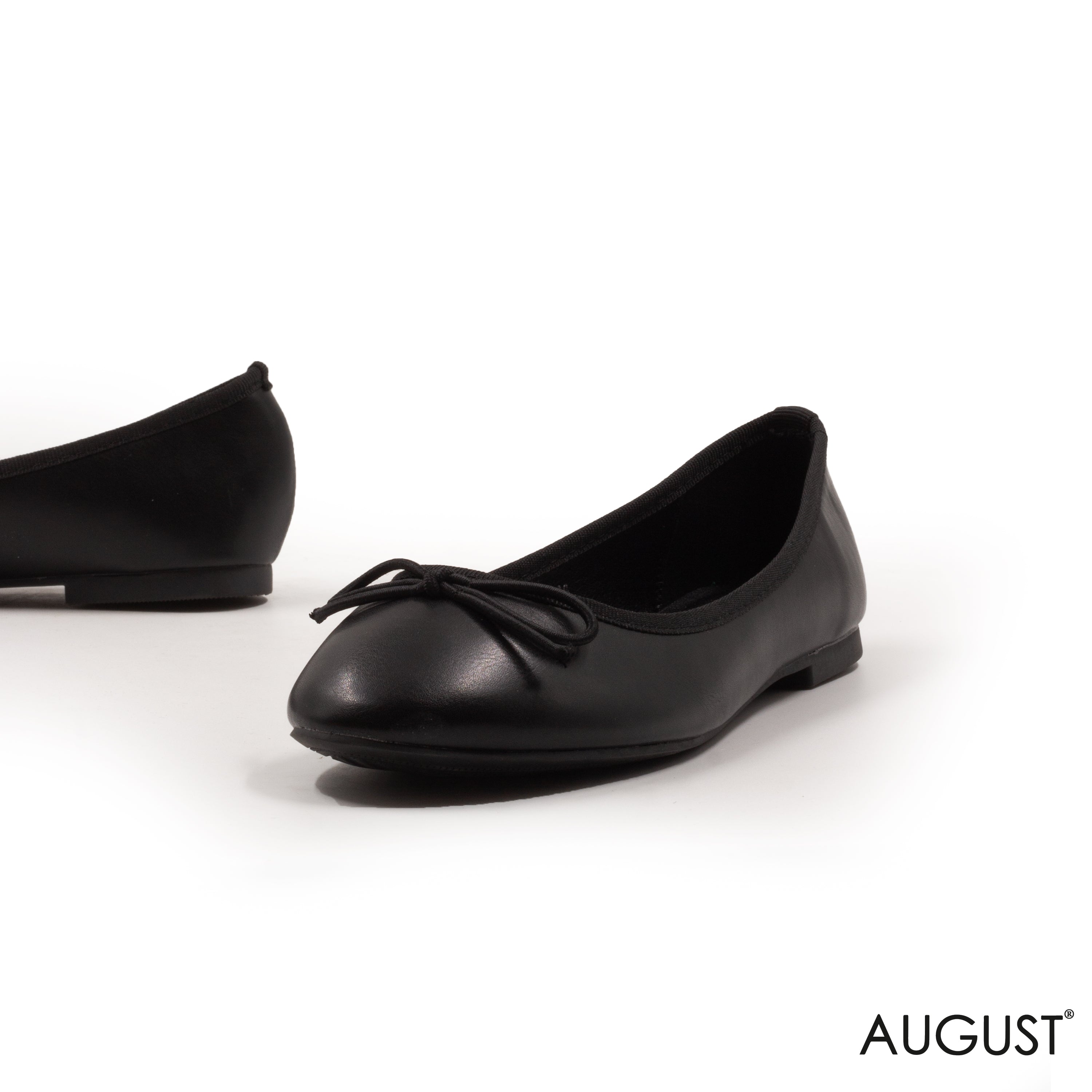 SMOOTH LEATHER BALLET FLATS WITH BOW