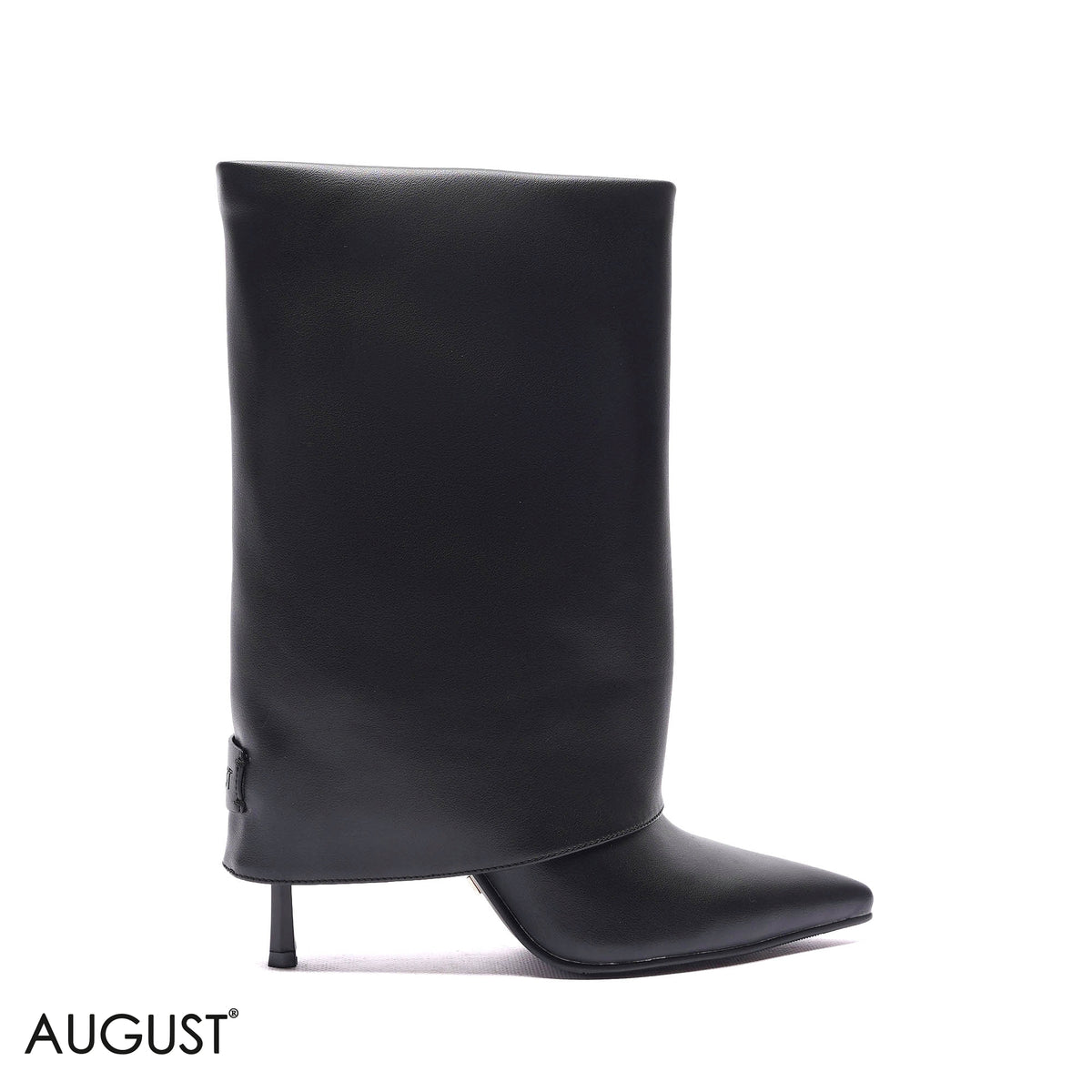 FOLD-OVER STILETTO MID-CALF BOOTS