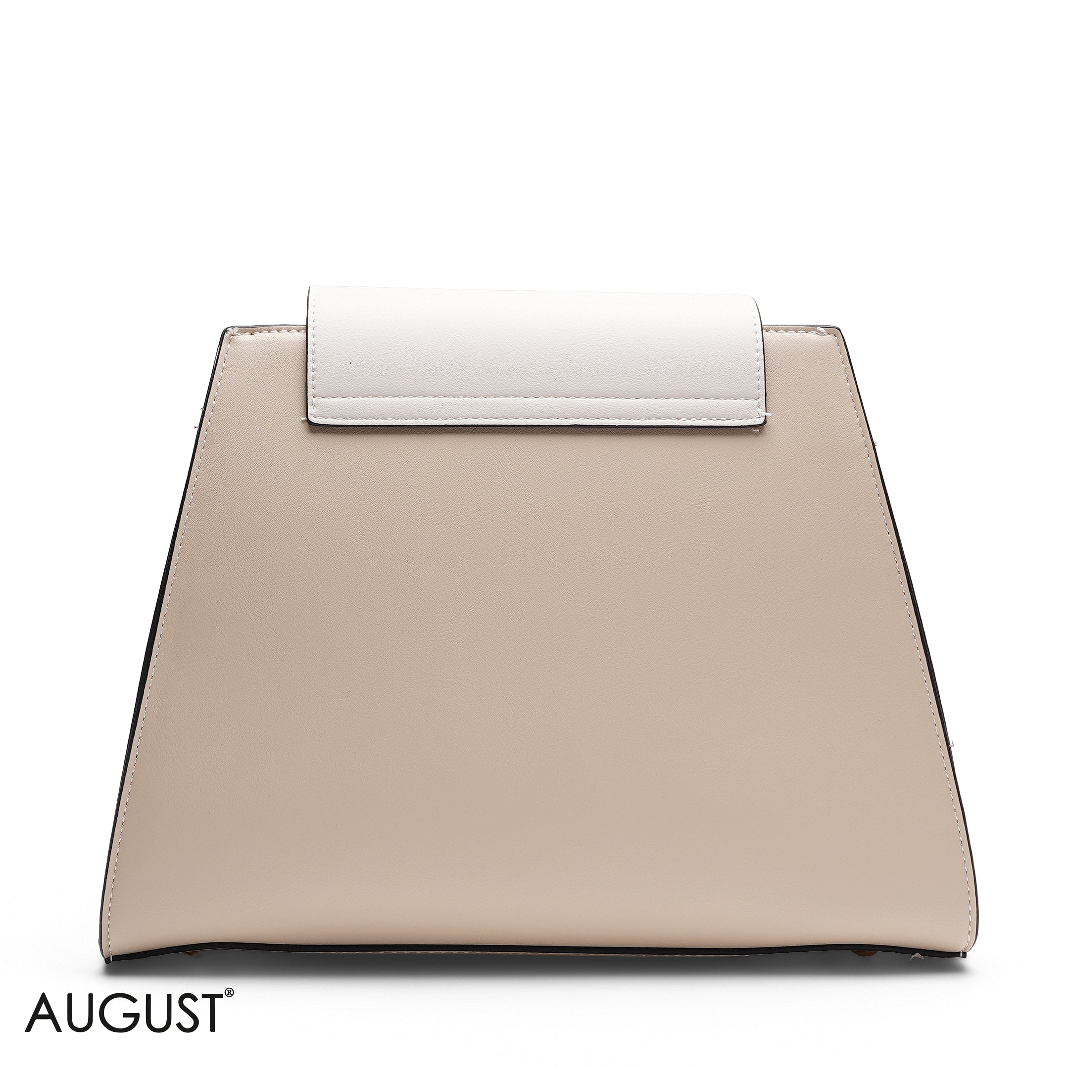 STRUCTURED LEATHER TOTE WITH DETACHABLE POUCH
