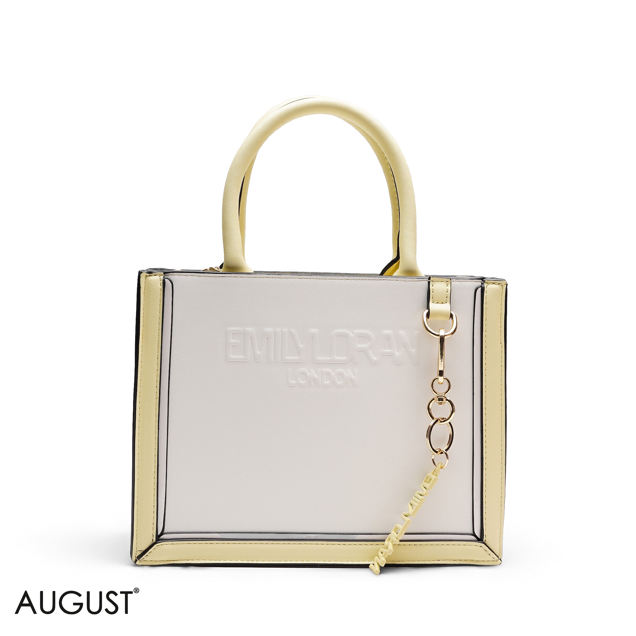 EMBOSSED LOGO SQUARE TOP
HANDLE BAG