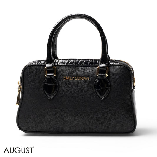 LEATHER HANDBAG WITH MINI WALLET LEOPARD-SMALL