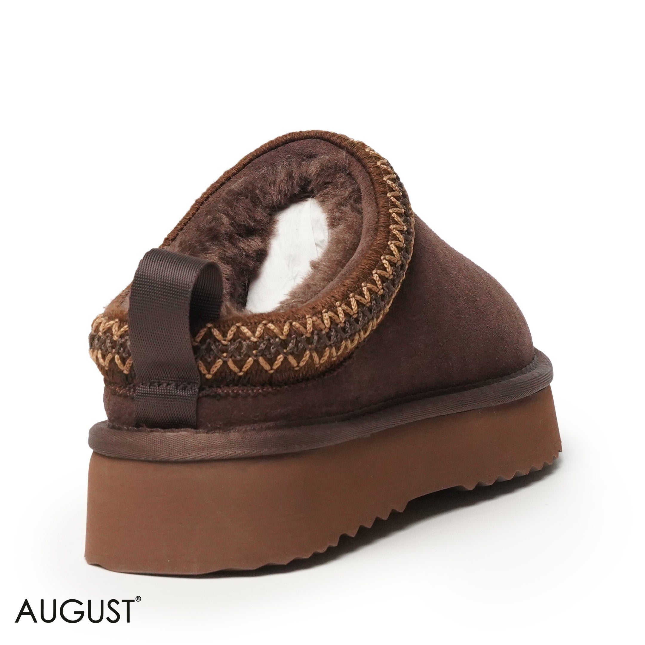 COFFEE SUEDE LEATHER UGGS WITH DETAIL TOUCH