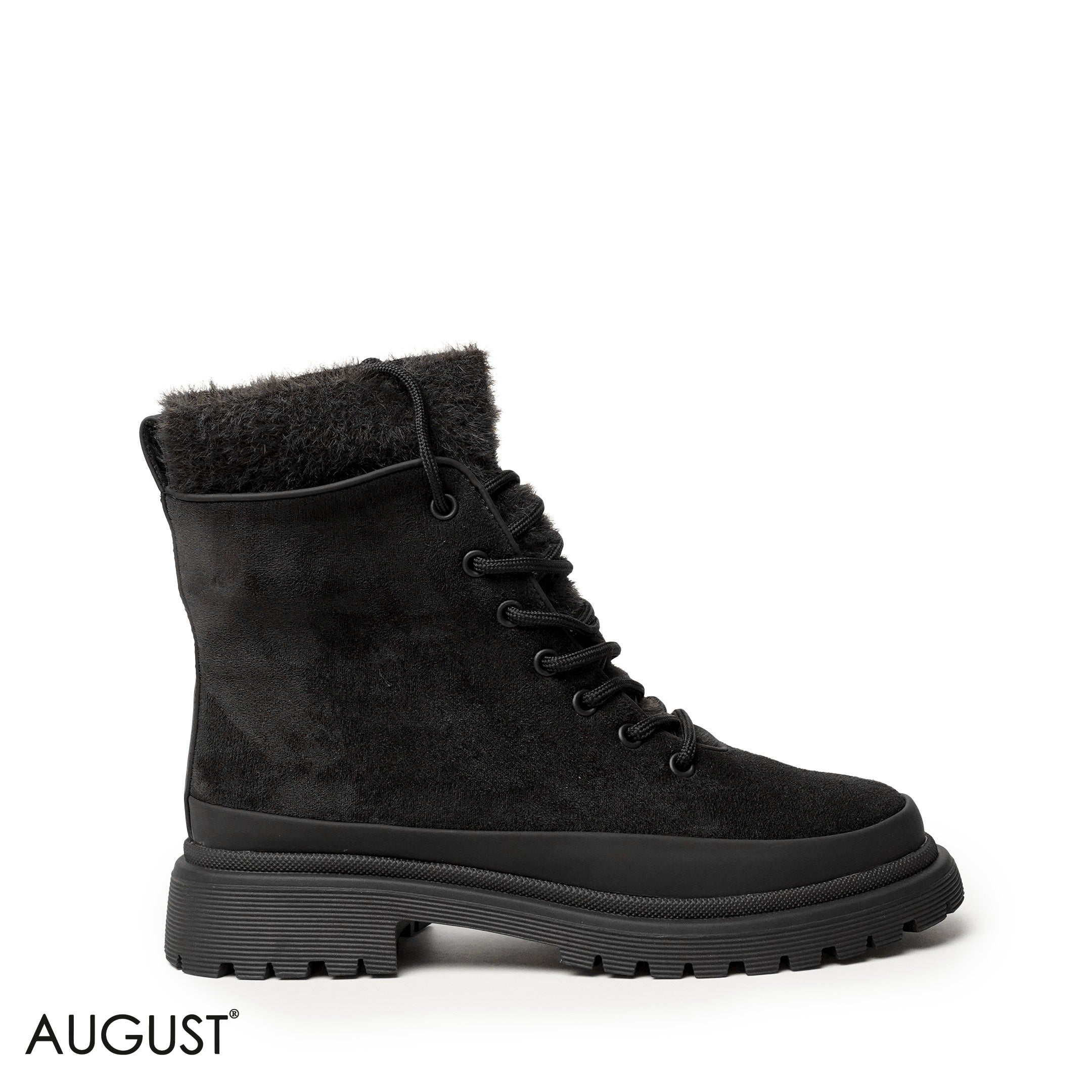 BLACK CHAMOIS LEATHER ANKLE BOOTS WITH BOND