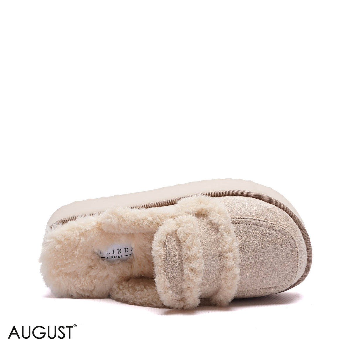 PLATFORM FAUX-FUR SUEDE SLIPPER