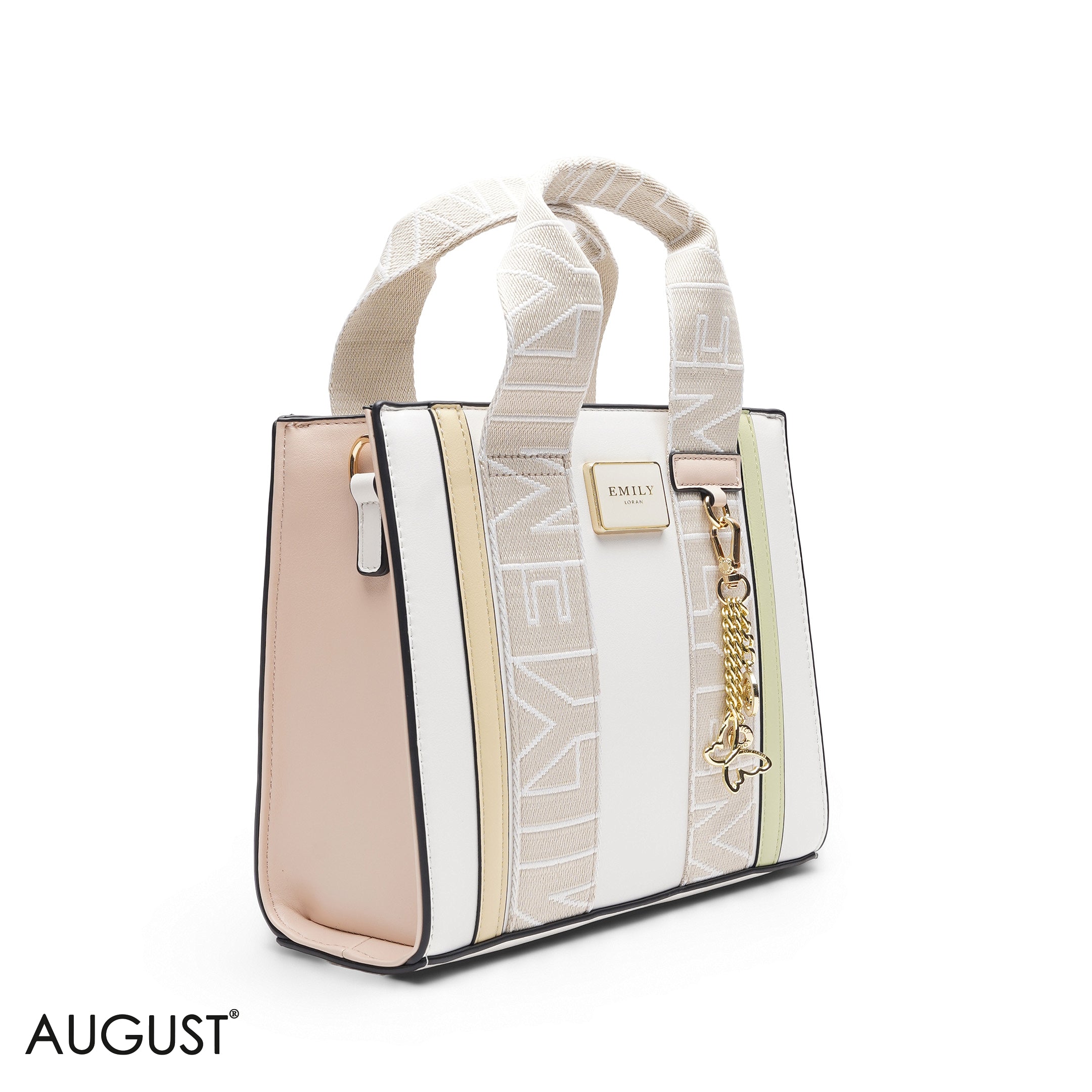 MULTI COLOR TOTE BAG WITH SCARF HANDLE - MED