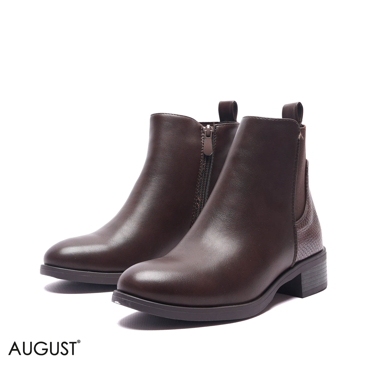 GORE-PANEL BLOCK HEEL BOOTS