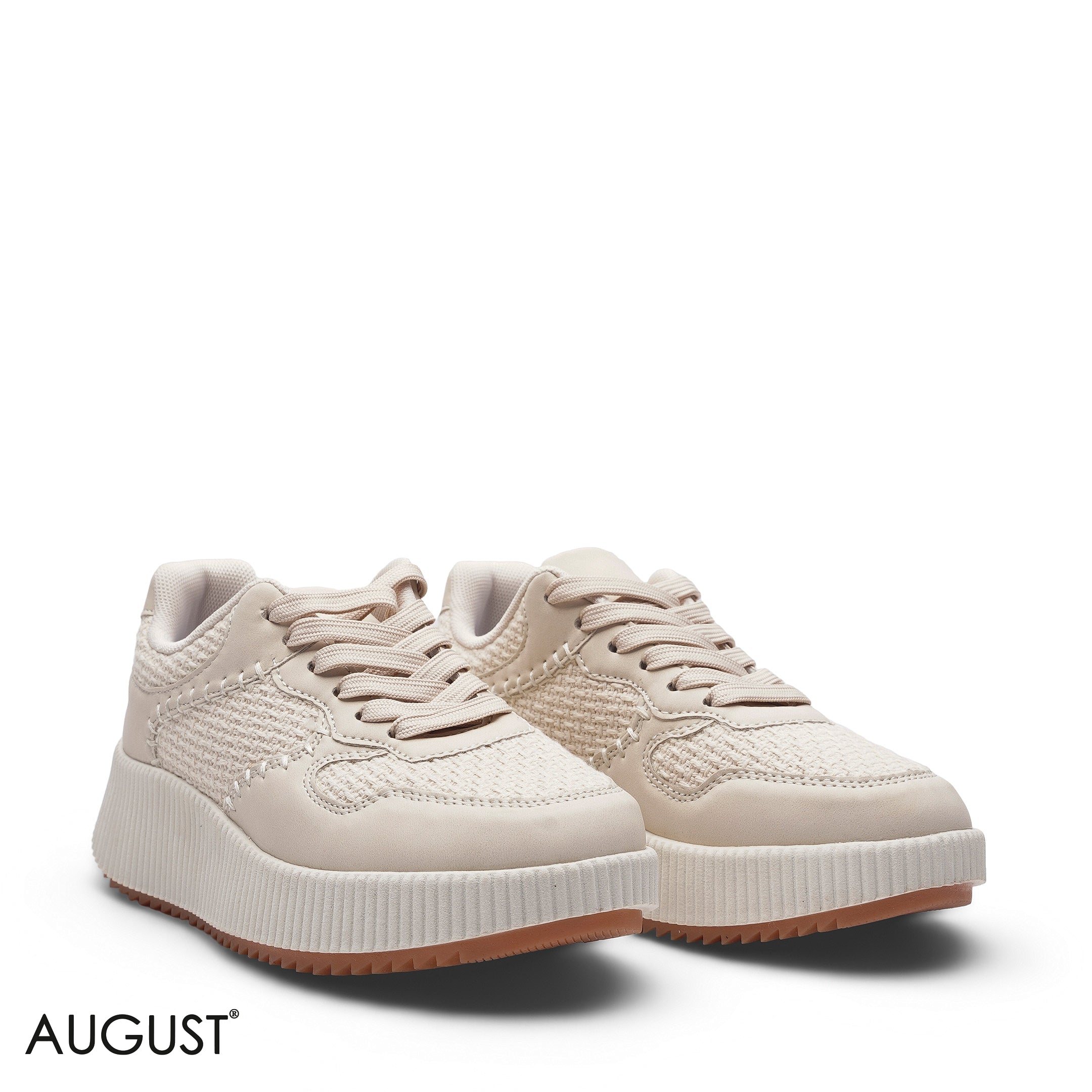 ELEGANT SAND BEIGE PLATFORM CHUNKY SNEAKER