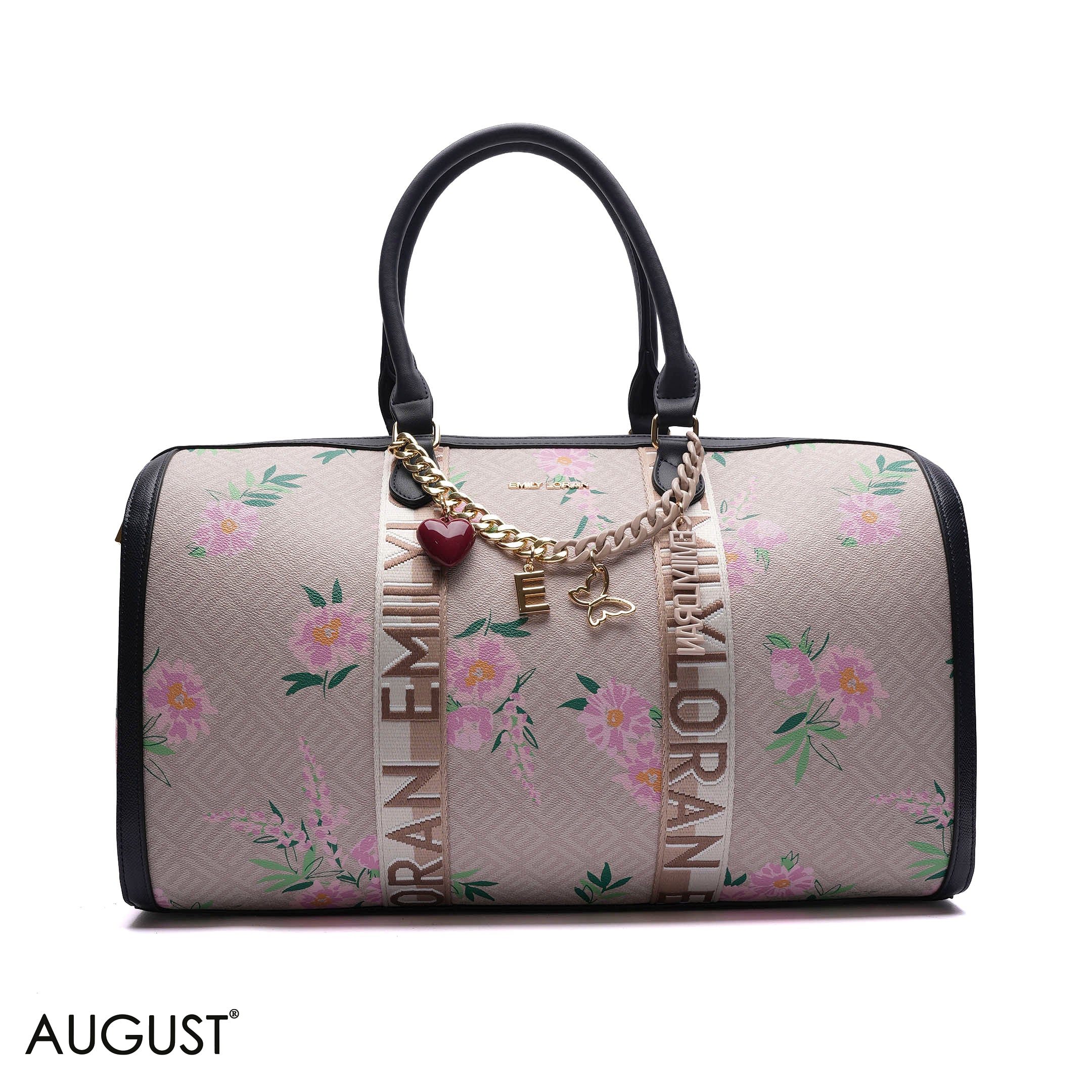 MONOGRAM BARREL BAG WITH CHARM CHAIN - LARGE