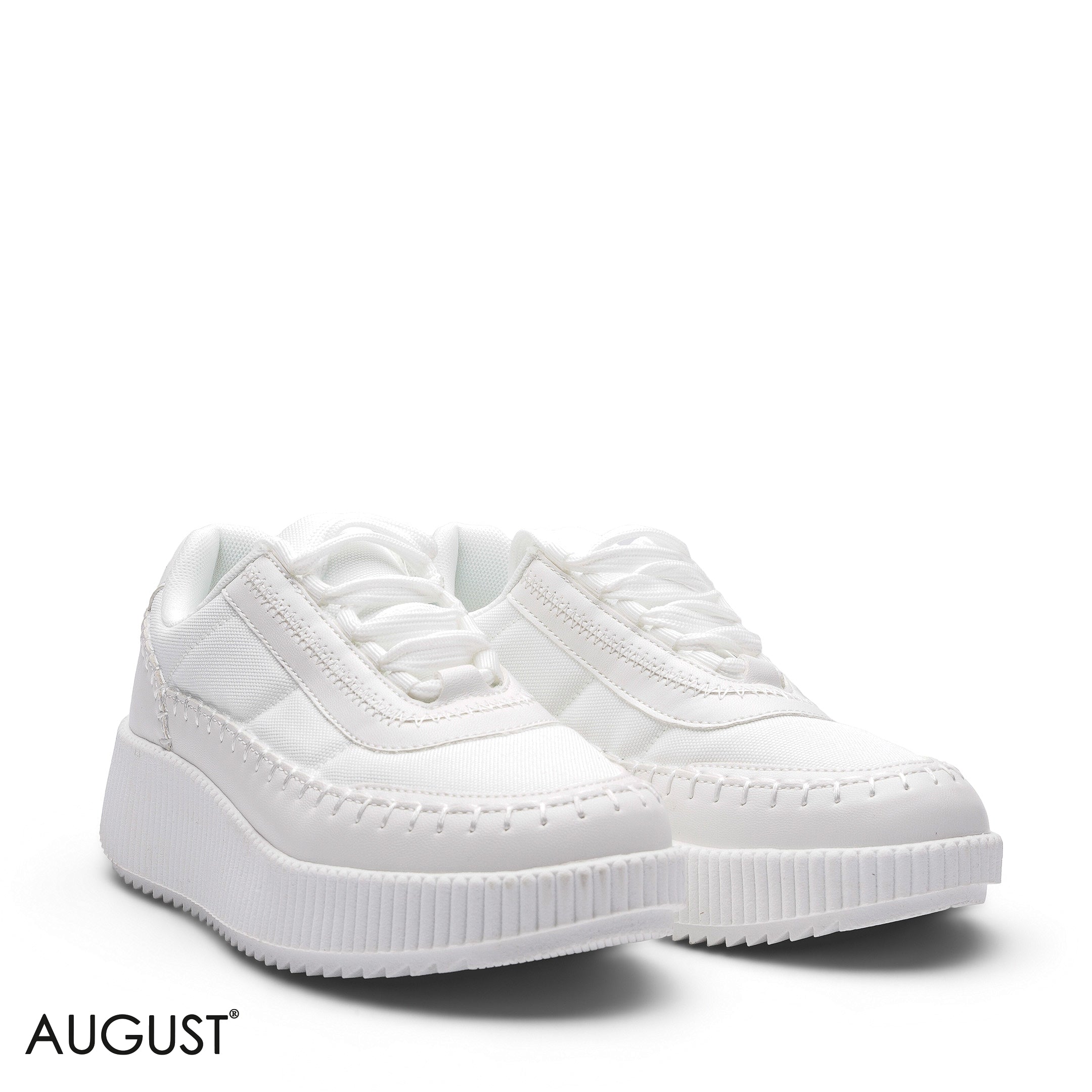 ELEGANT CLASSIC WHITE MESH RUNNING SNEAKER
