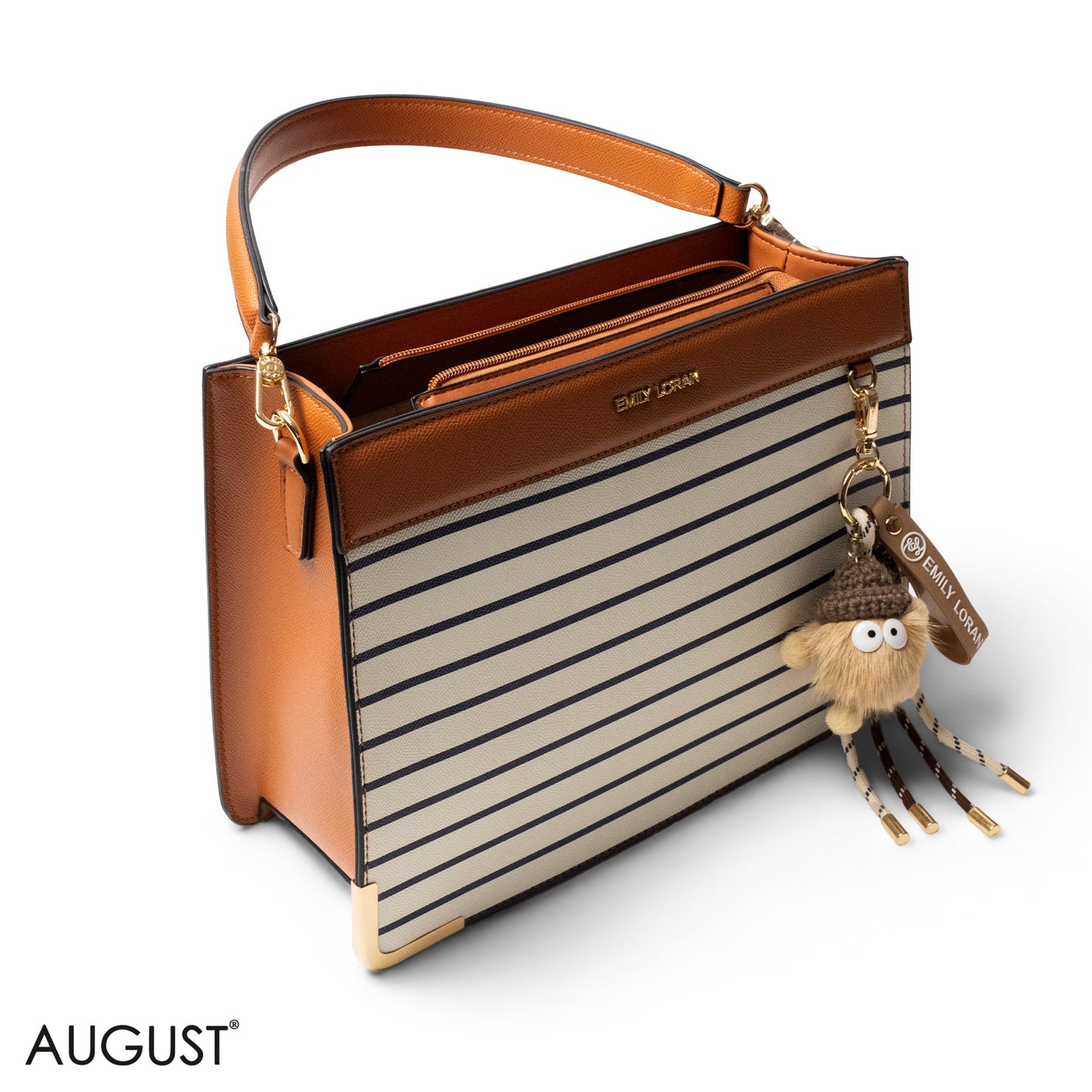 MATTE SMOOTH LEATHER HANDBAG WITH ACCESSORIES -LARGE