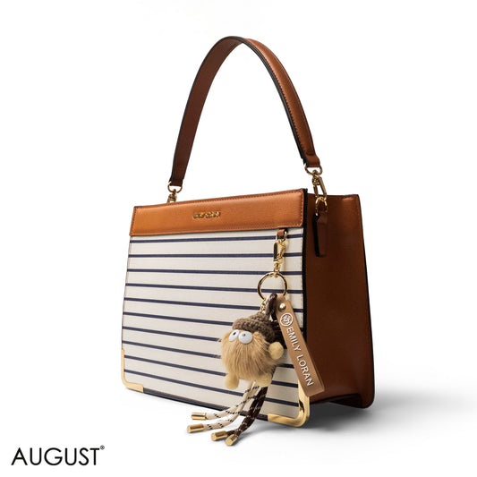 MATTE SMOOTH LEATHER HANDBAG WITH ACCESSORIES -LARGE