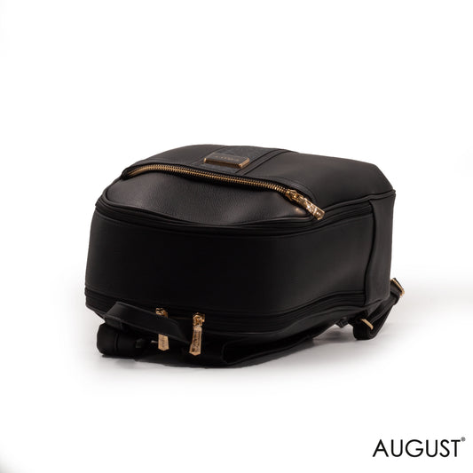 BALCK LEATHER EMILY LORAN BACK BAG - LARG