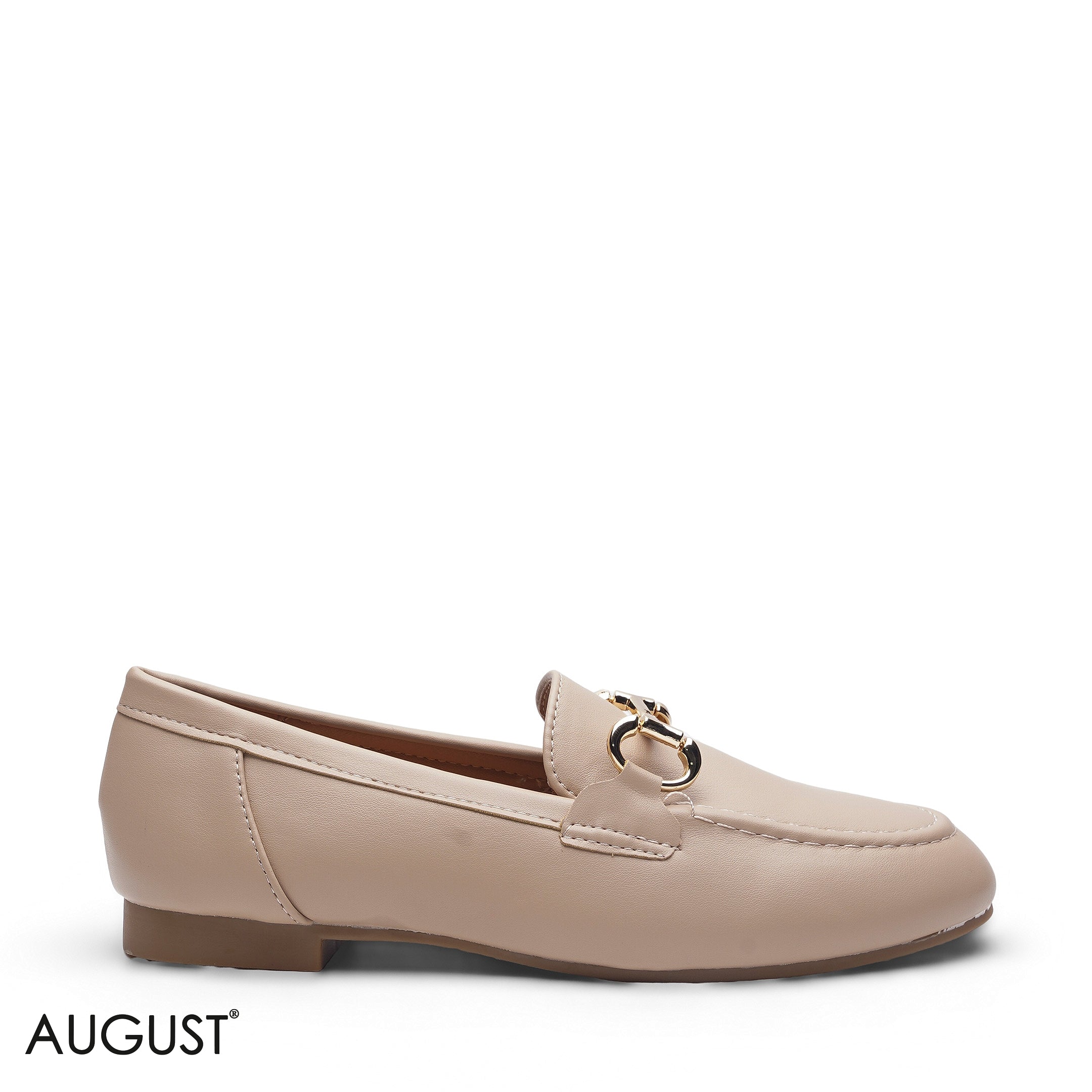 BEIGE PREMIUM CLASSIC LEATHER BUCKLE LOAFER
