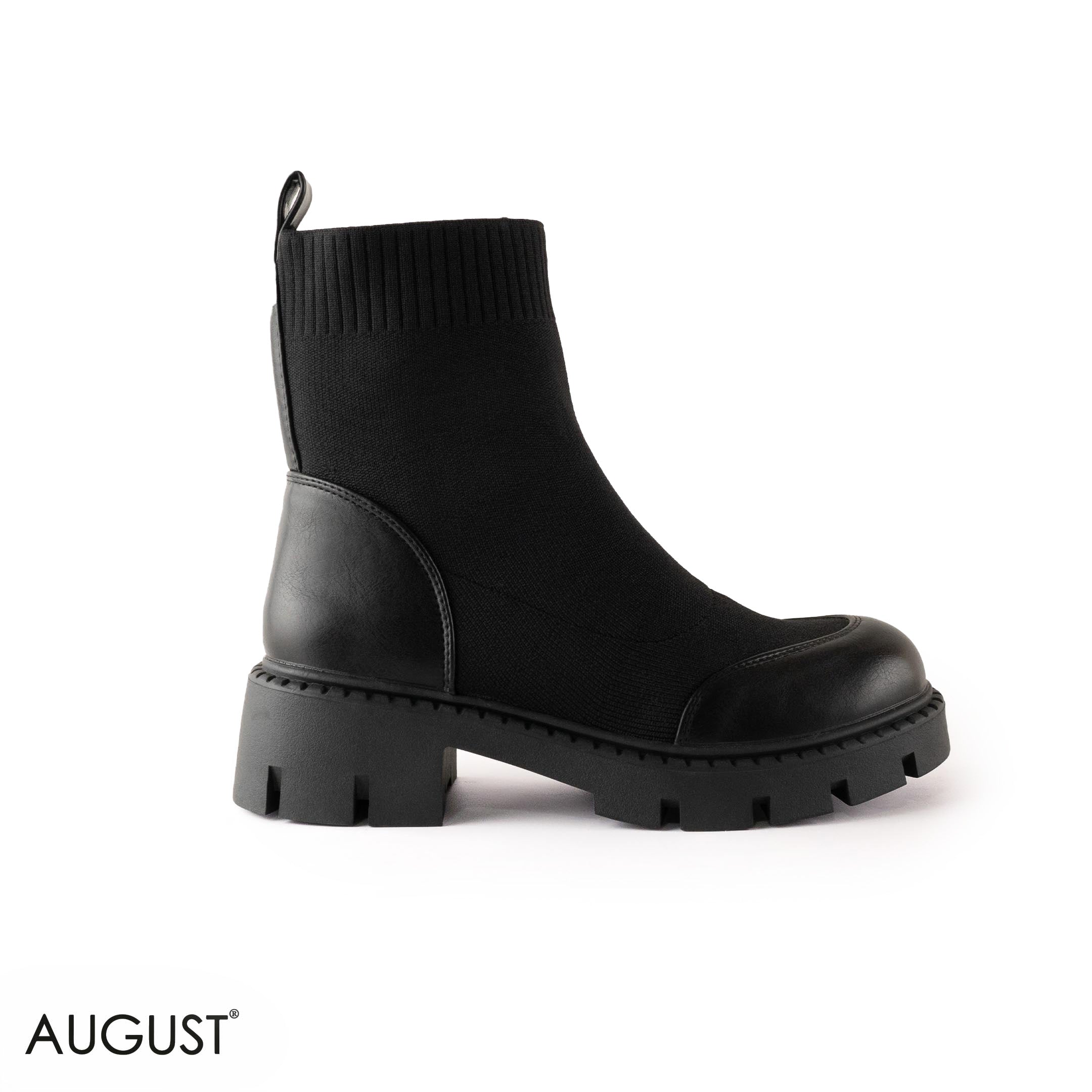 STRETCHY SOCK ANKLE BOOTS WITH CHUNKY SOLE