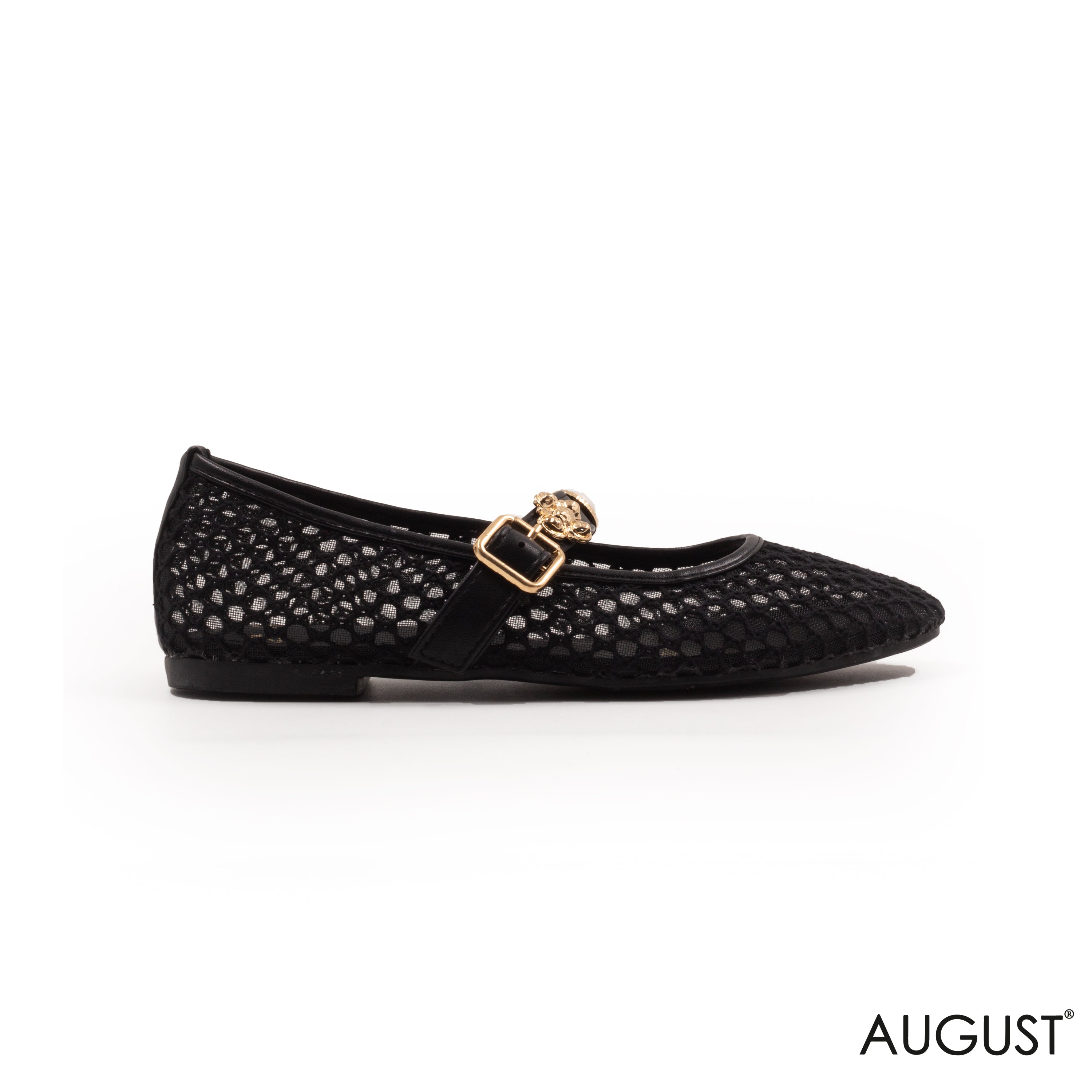 MESH BALLET FLAT WITH SLIDES SEASHELL EMBELLISHMENTS