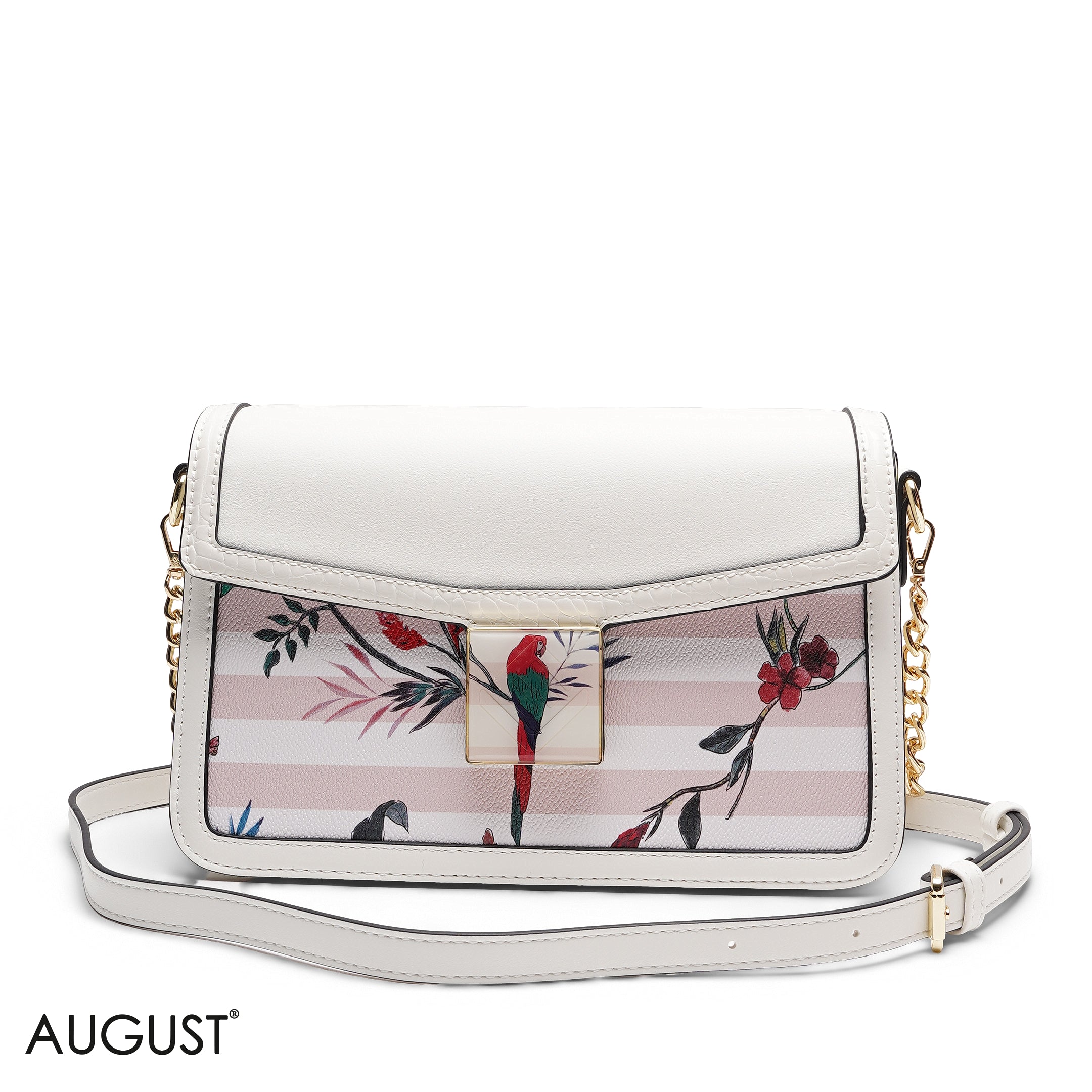 FLORAL FLAP CROSSBODY BAG