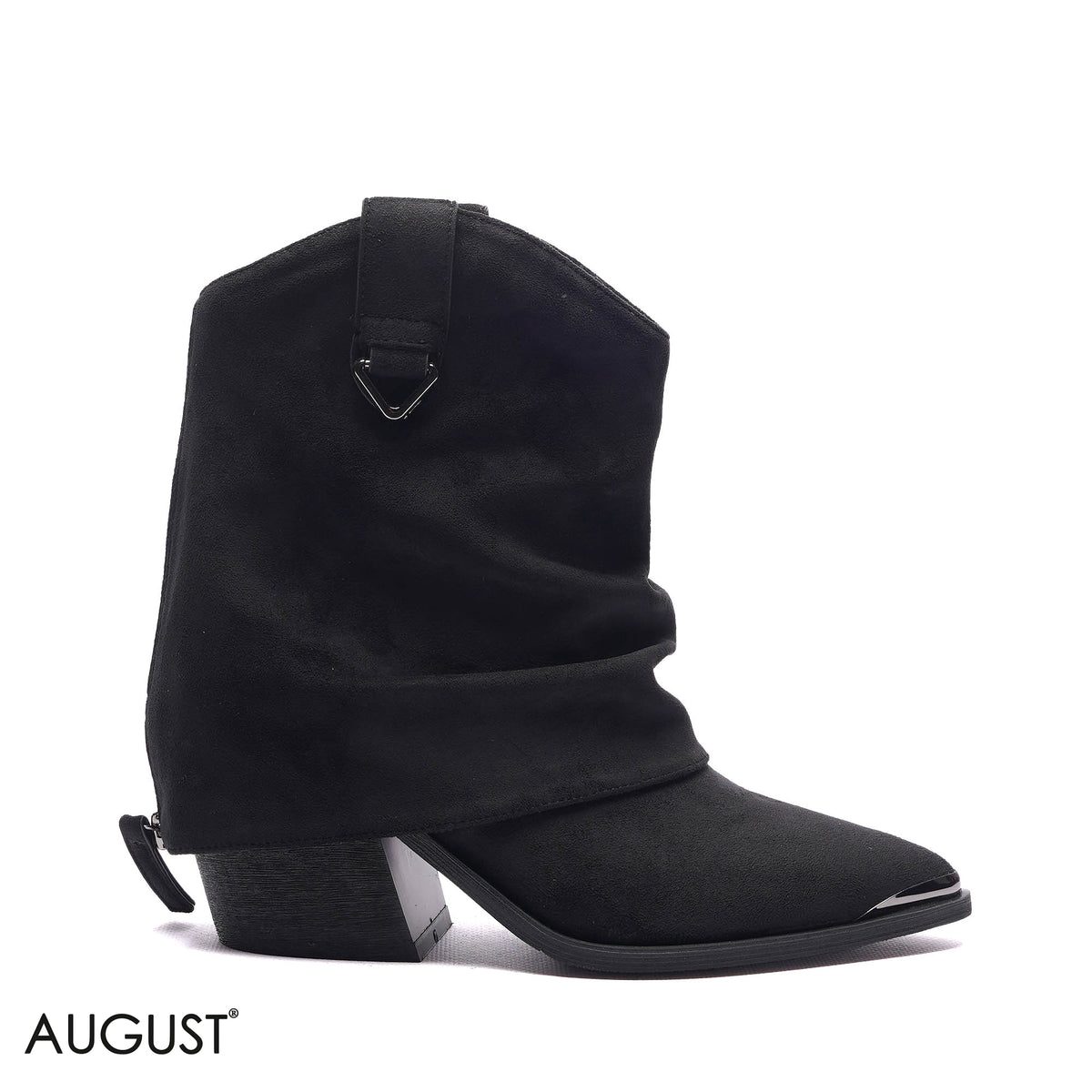SLOUCHY WESTERN SUEDE CUBAN-HEEL BOOTS