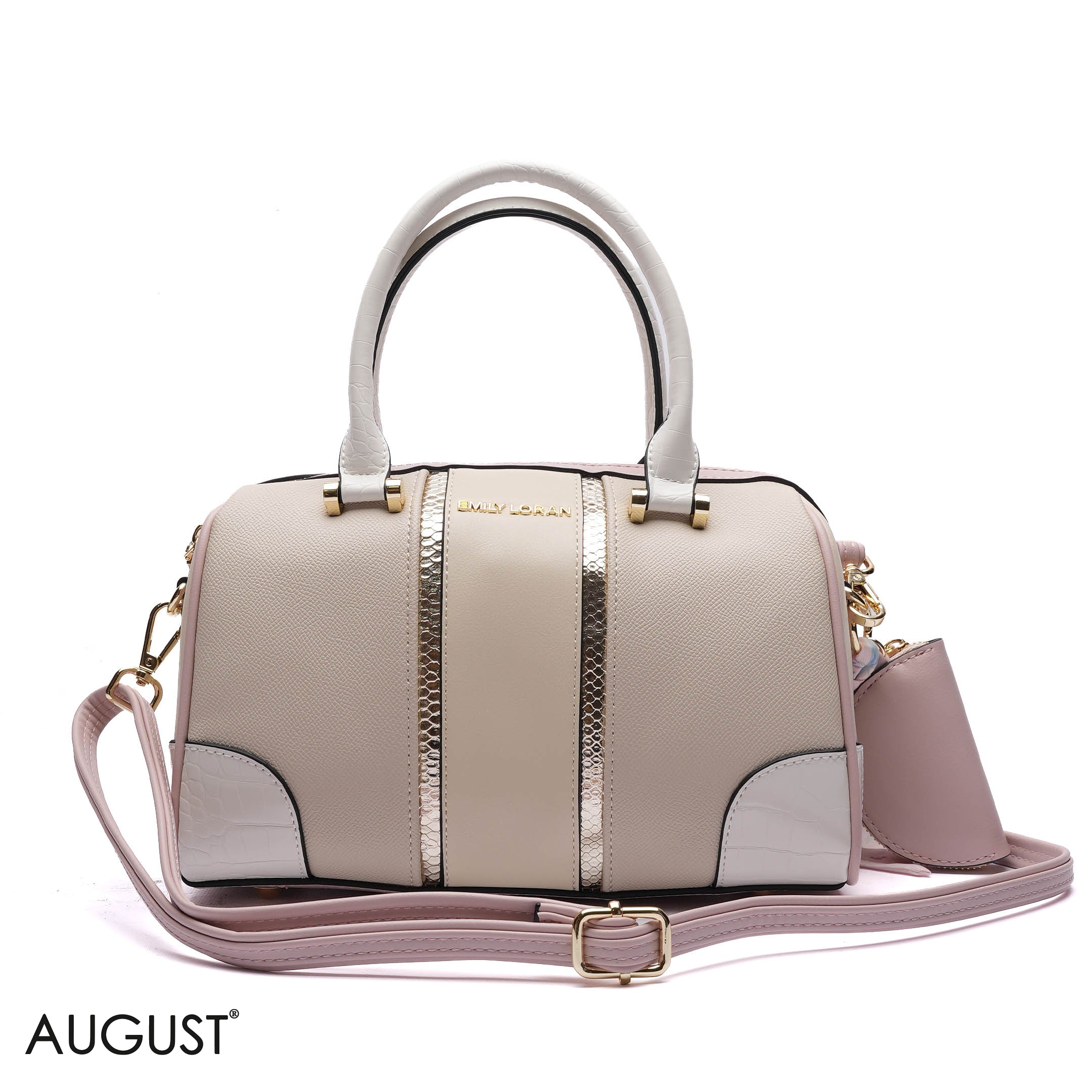 TEXTURED PANELLED BARREL BAG