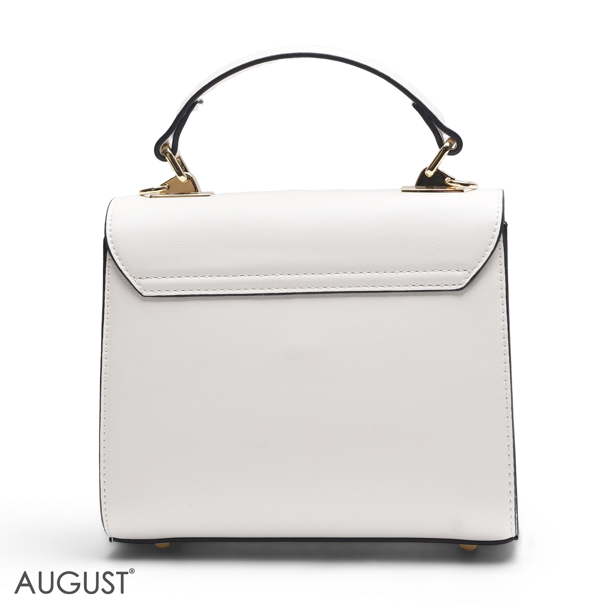 WHITE DAISY EMBROIDERED SATCHEL BAG - SMALL