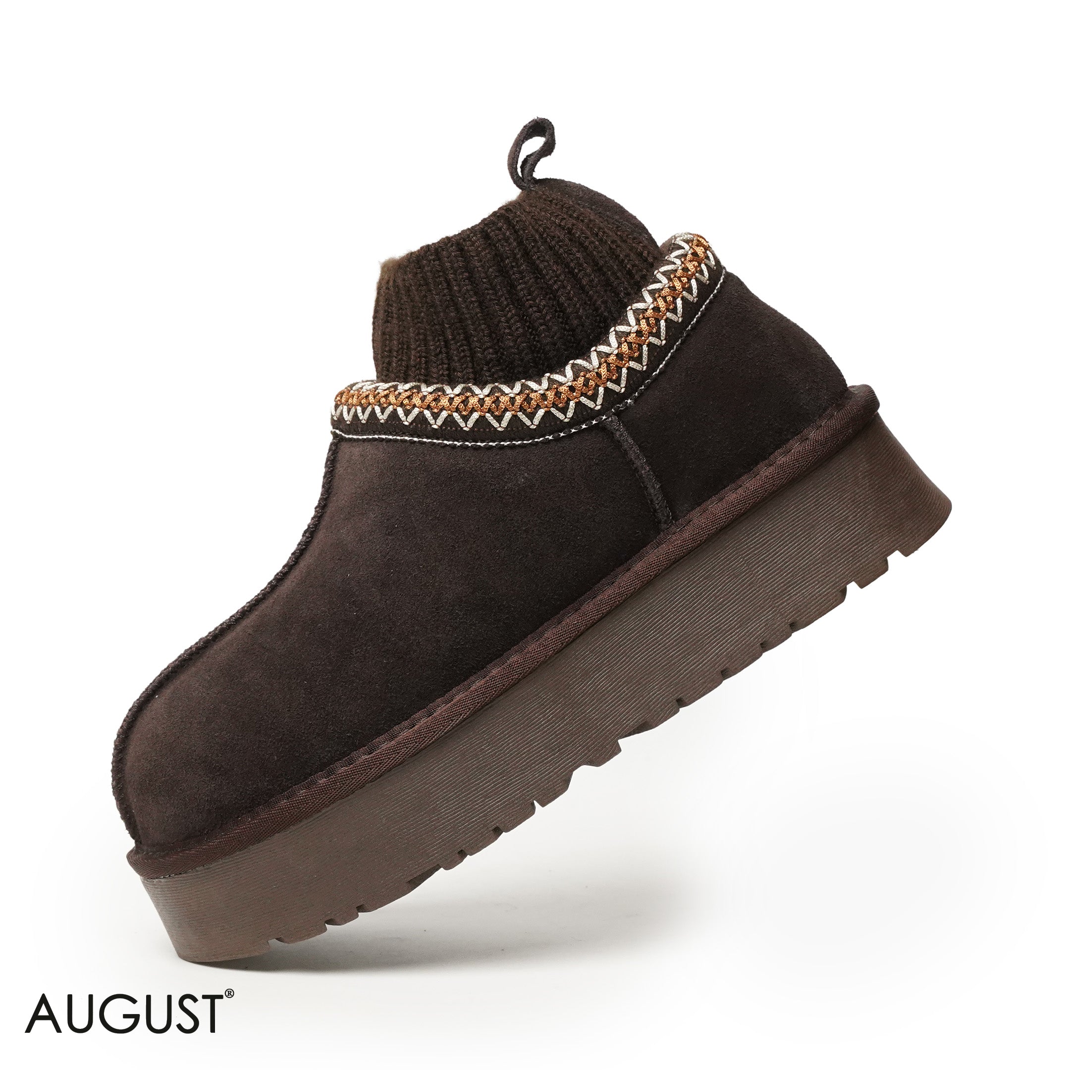 COFFEE SUEDE LEATHER WITH SOCK ANKLE UGGS