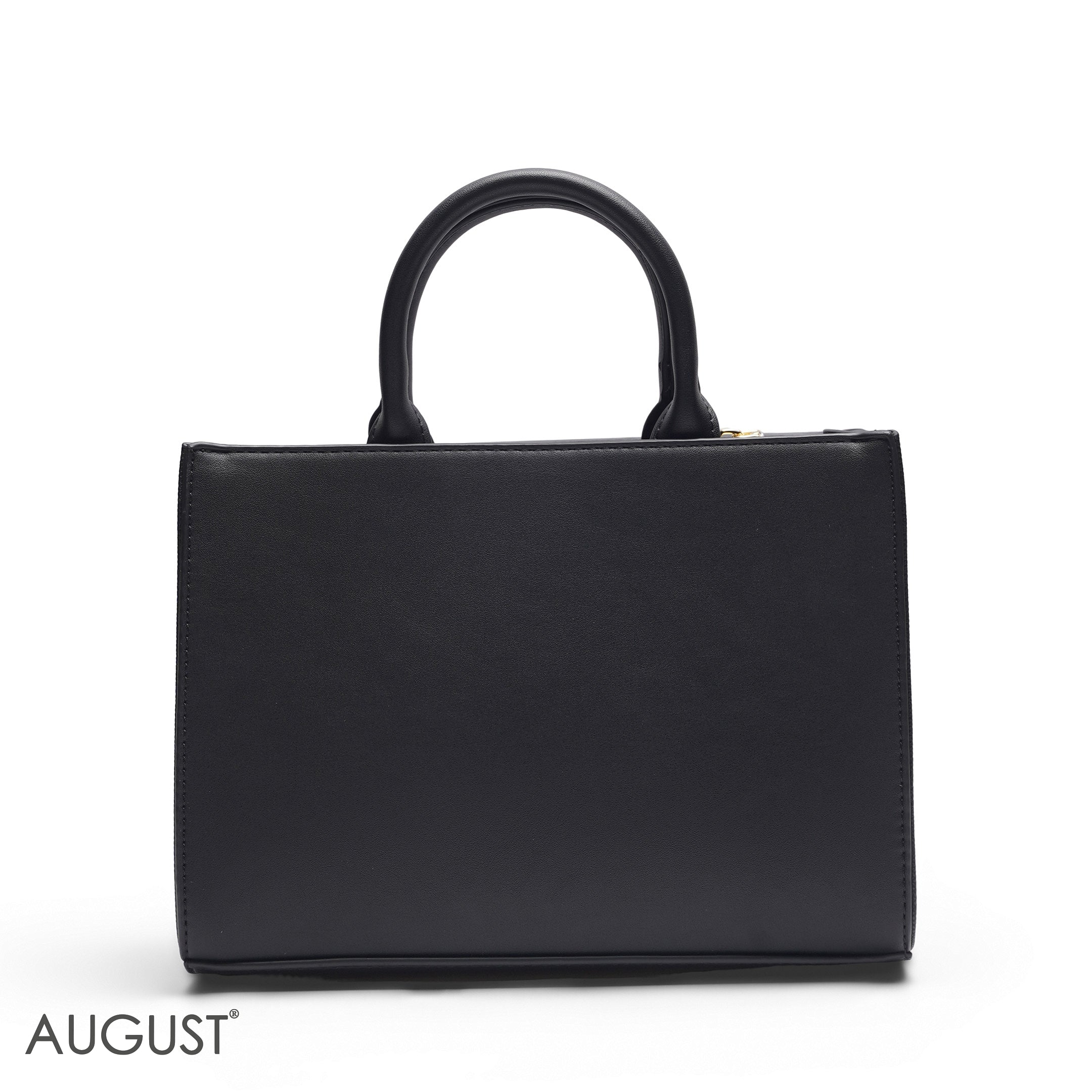 BLACK EMILY EMBOSSED LOGO TOTE BAG - MED