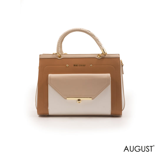 LEATHER HANDBAG WITH SMOOTH MULTICOLOR -LARGE